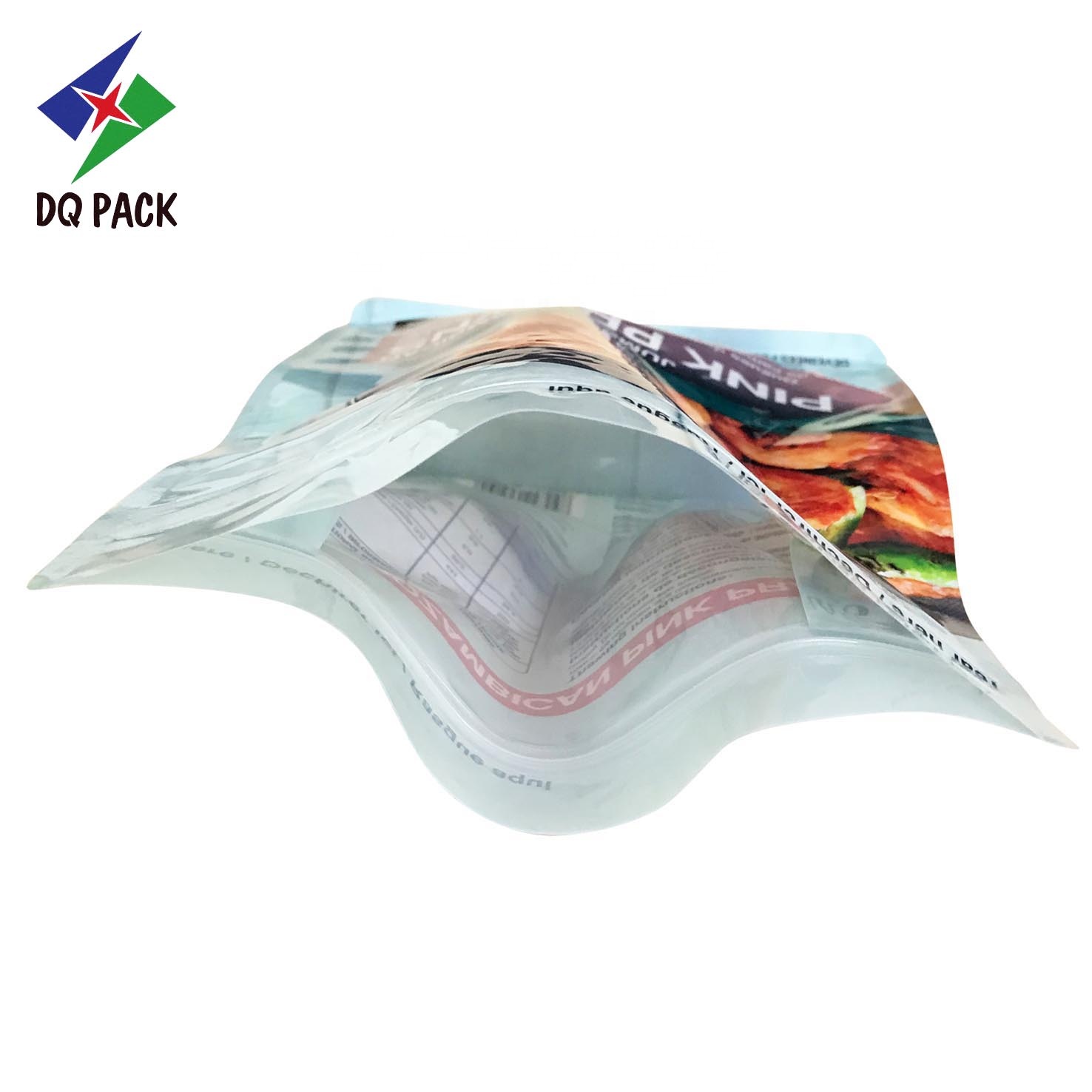 DQ PACK Free Sample 500g Food Grade Packaging Bag Qual Seal Bag Flat Bottom Stand up Zipper Pouch