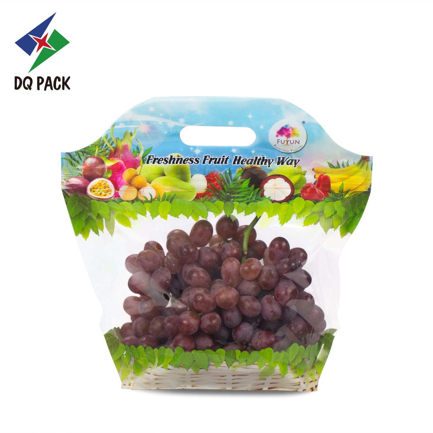 DQ PACK New products for fruit food pouch of disposable Transparent plastic fruit liner packing bag