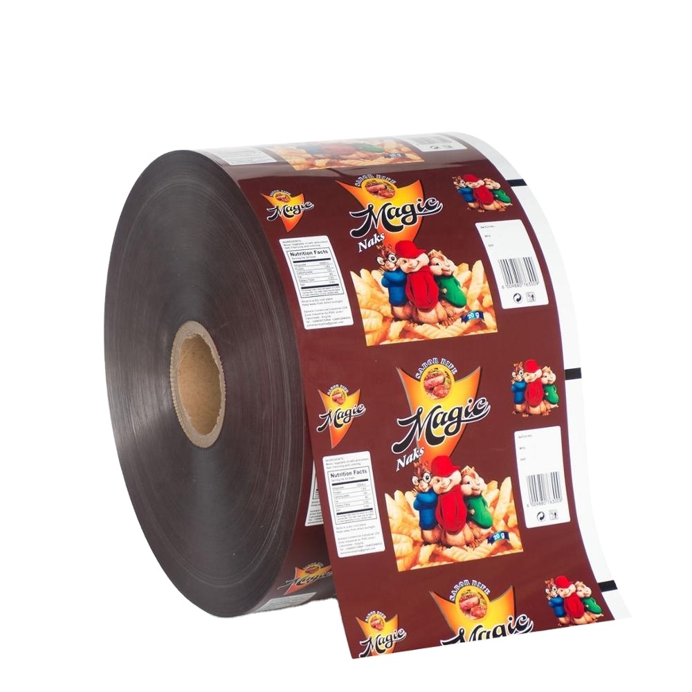 BOPP+VMOPP biscuit snack automatic plastic packaging film roll with logo