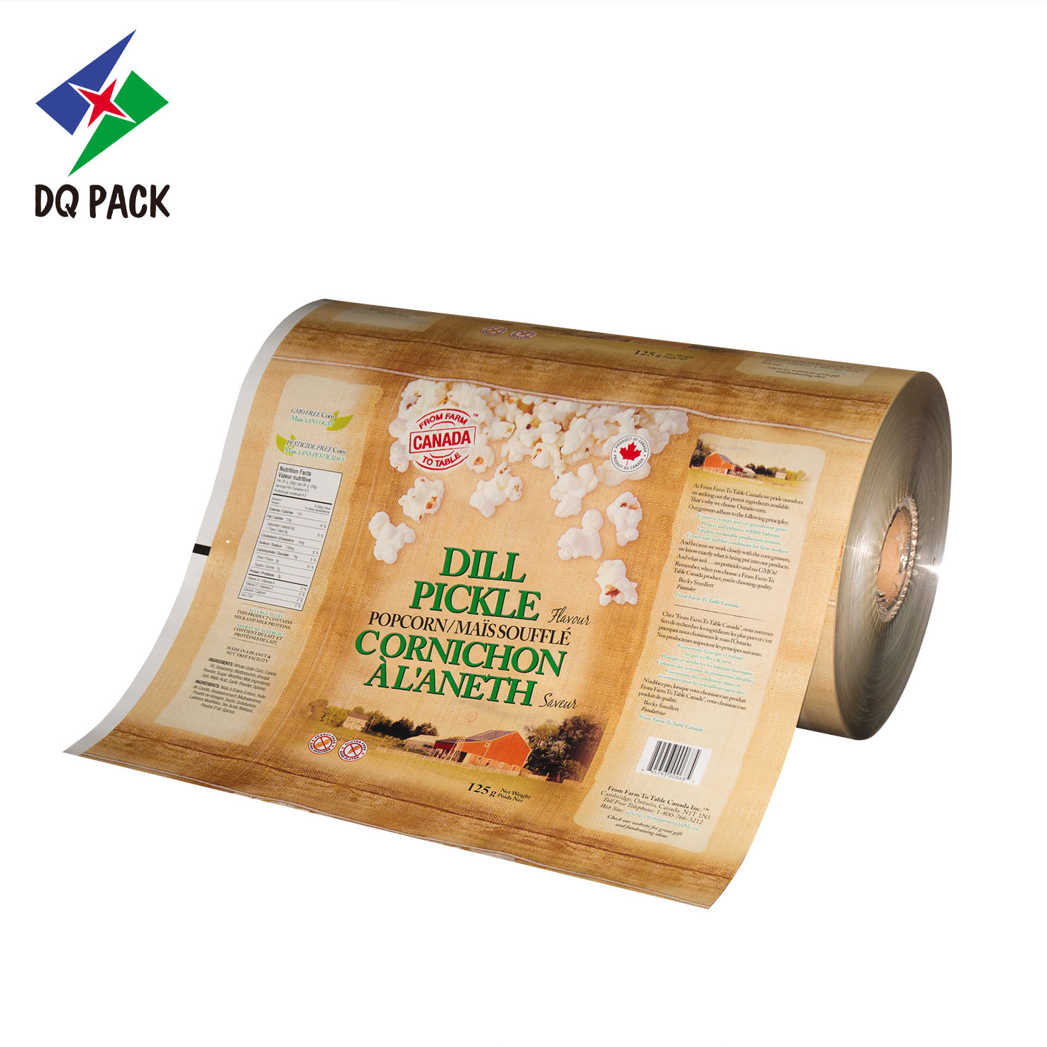 DQ PACK Custom Printed Bopp Aluminum foil Plastic Packaging Film Heat Seal Roll Film