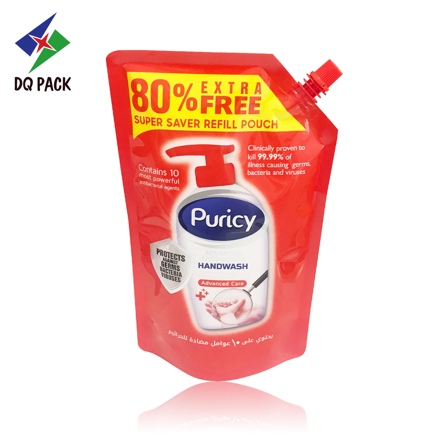 DQ PACK Laminated Plastic Liquid/beverage Packaging bag stand up pouch with corner spout