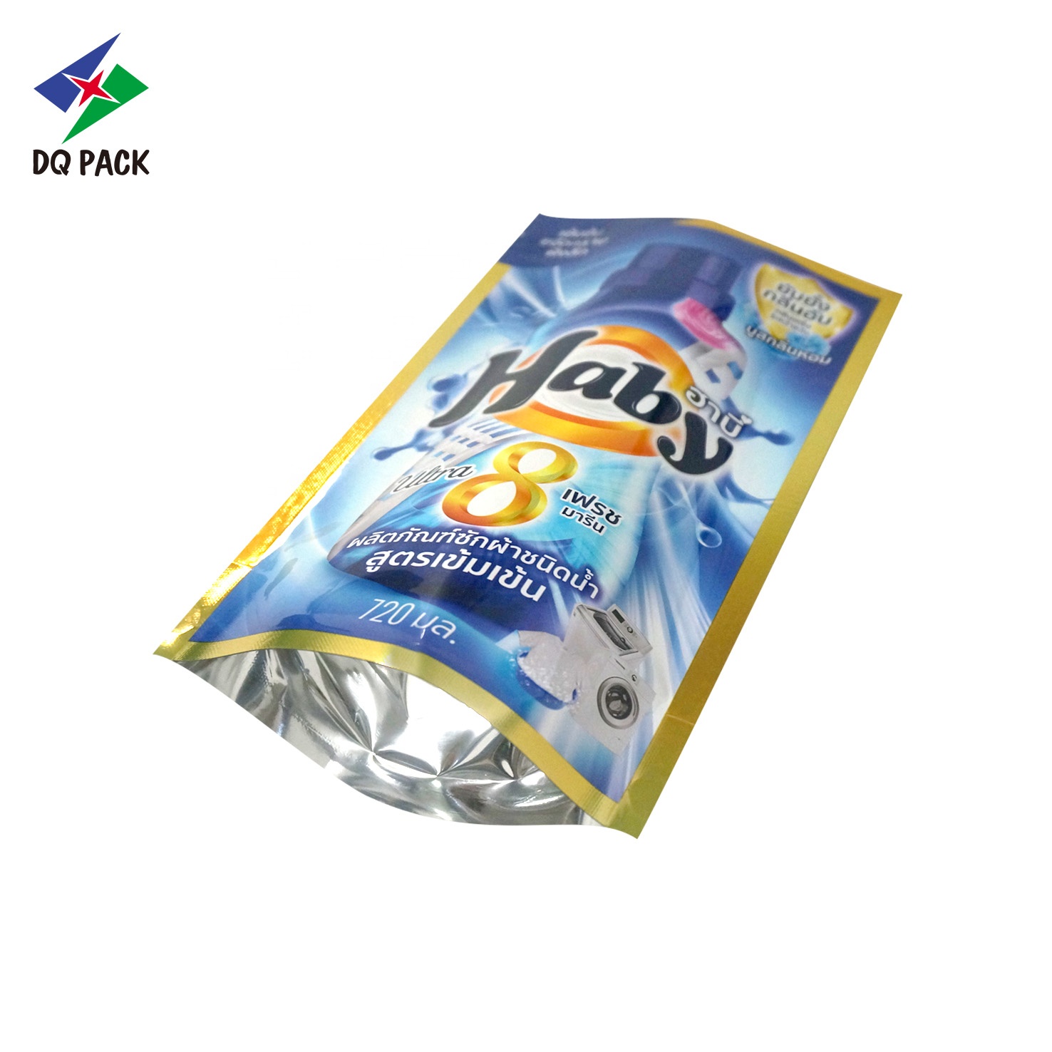 DQ PACK China Packaging Supplier Disposable Plastic Mylar Bag Doypack for detergent cosmetic liquid packaging