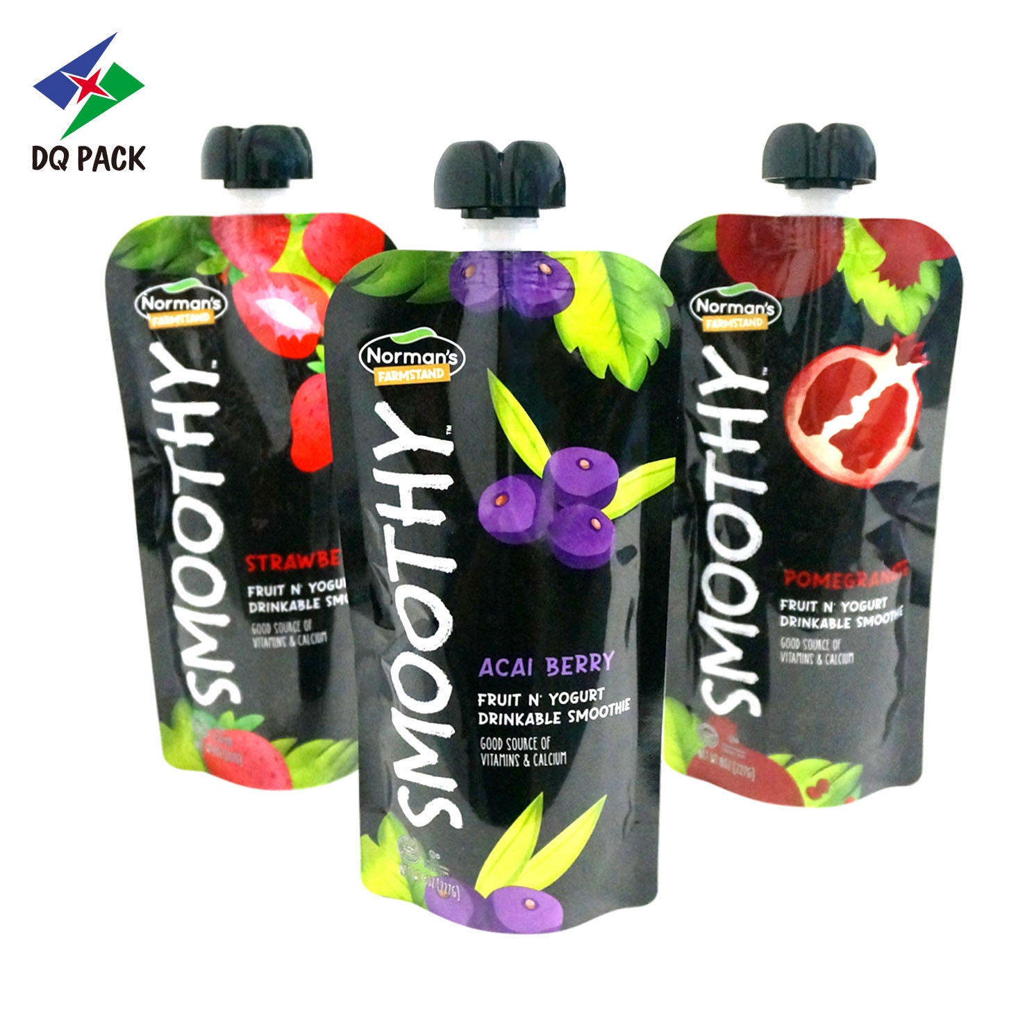 DQ PACK High Quality Stand Up Spout Pouch Custom Logo Fruit Yogurt Pouch 227g  Drink Packaging Pouch Bags
