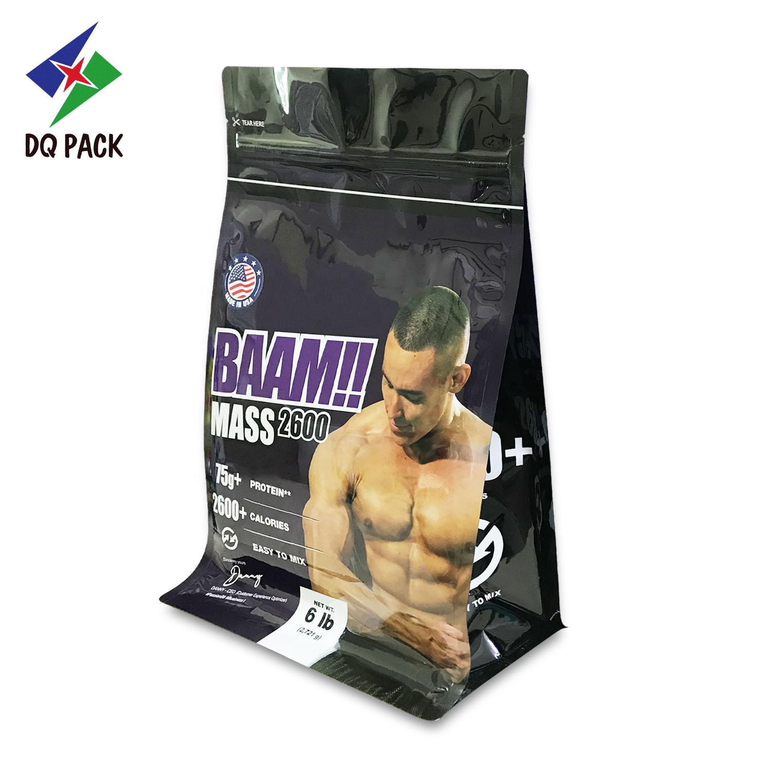 DQ PACK Free Sample China Factory Qual Seal Doypack Bag Food Grade Flat Bottom Pouch