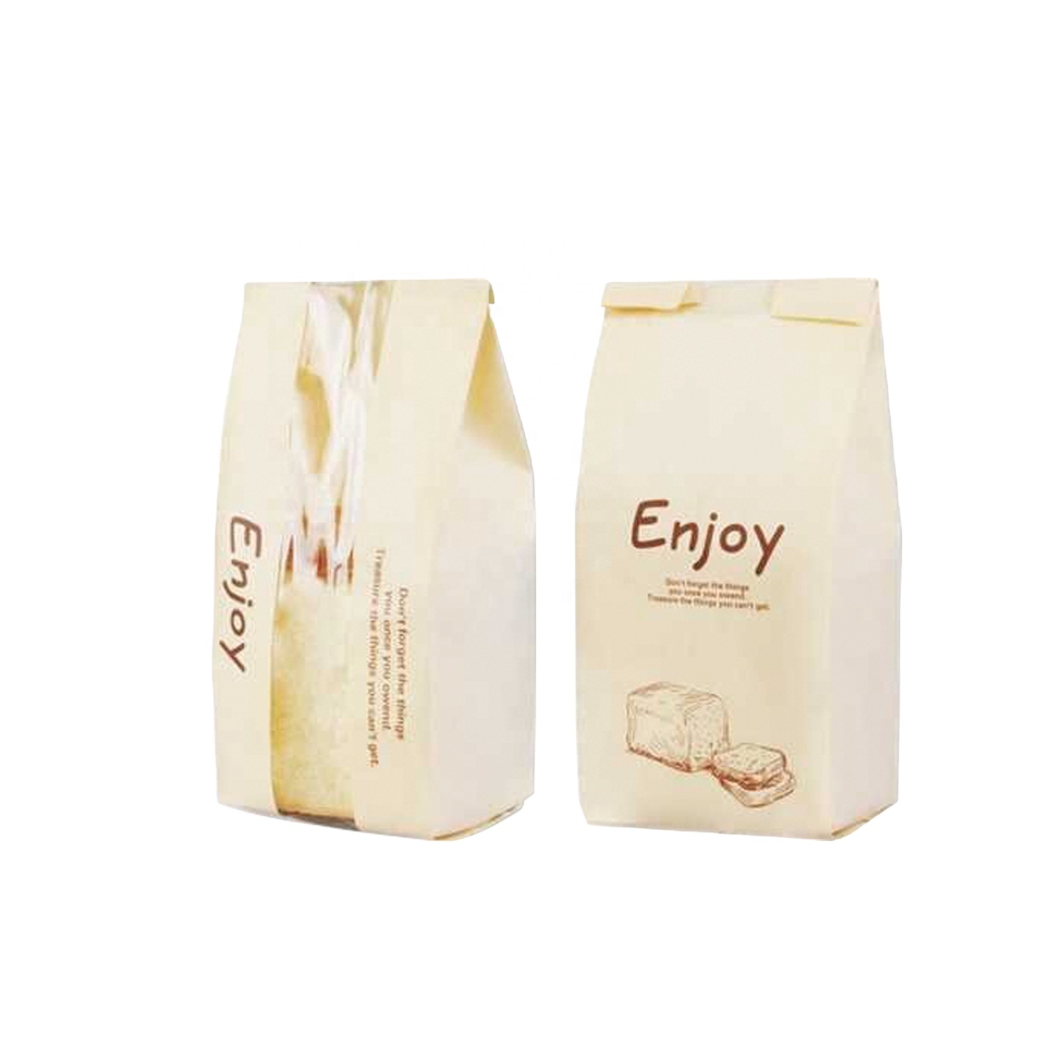 custom printed foil laminated kraft paper bread pouch food grade stand up pouch