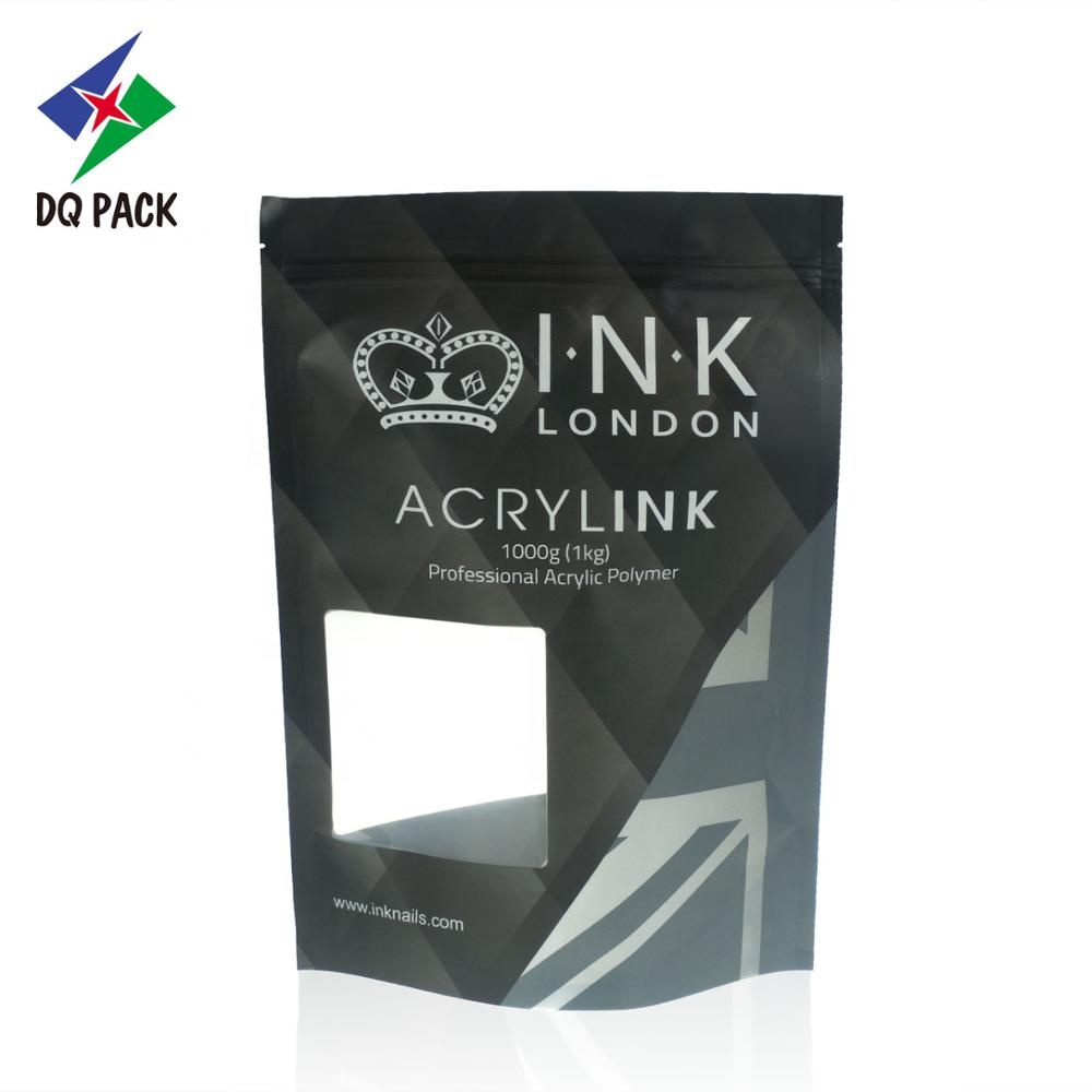 Resealable zipper polybag stand up pouch clear plastic pouch with zipper For Granular article packaging