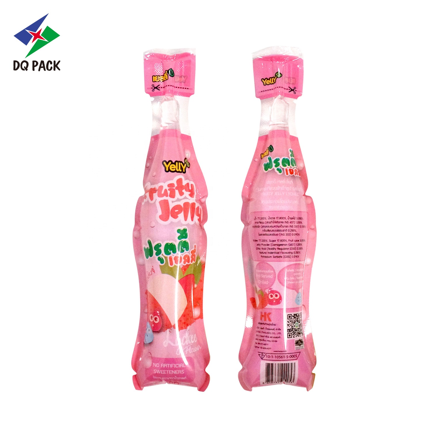 DQ PACK Hot Sale 80ml/100ml/120ml Bottle Shape Juice Liquid drink packaging Pouch Bag For Filling Machine