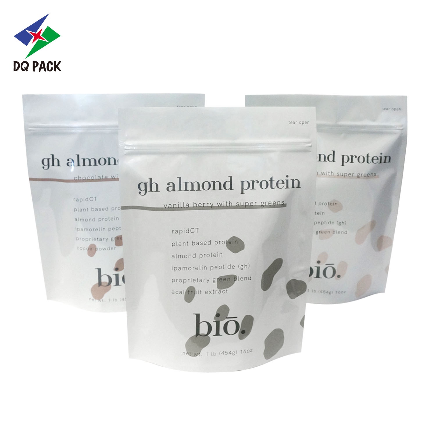 China supplier rice packaging bag with zipper stand up pouch with resealable zipper Food Packaging Bag