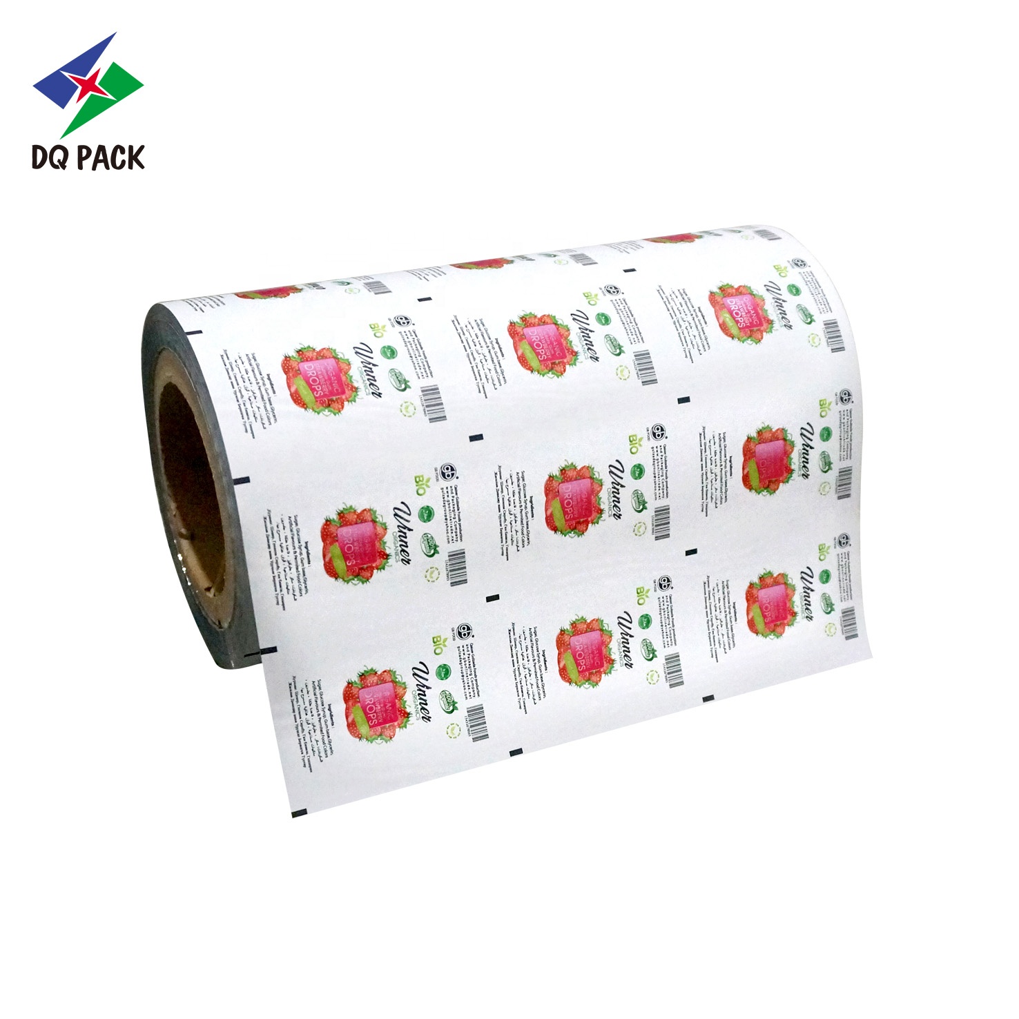 DQ PACK Customized Printing White Kraft Paper Roll Stock Film Heat Seal Roll Film