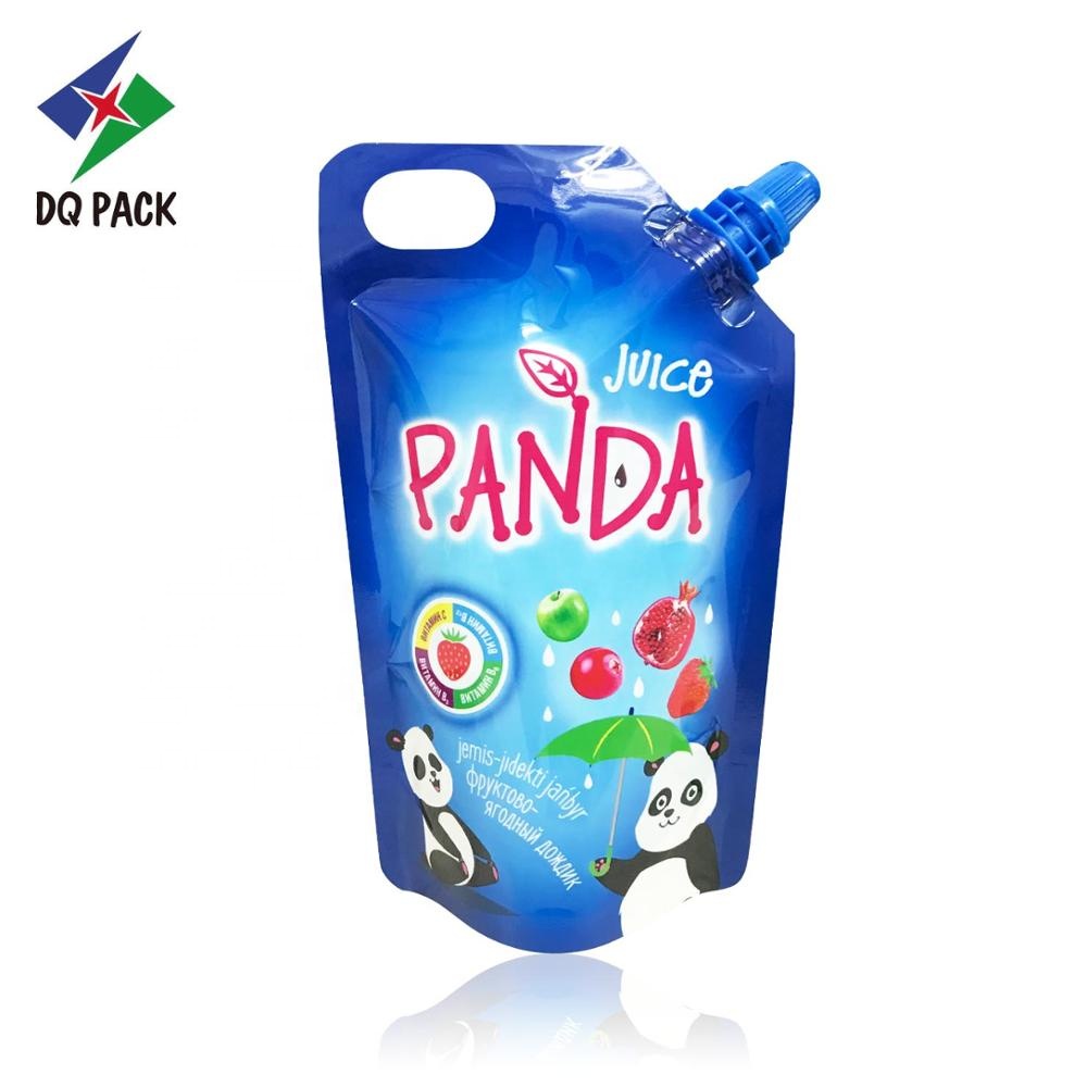 DQ PACK Refilll Reusable fruit juice drink packaging spout pouch bag doypack with corner spout
