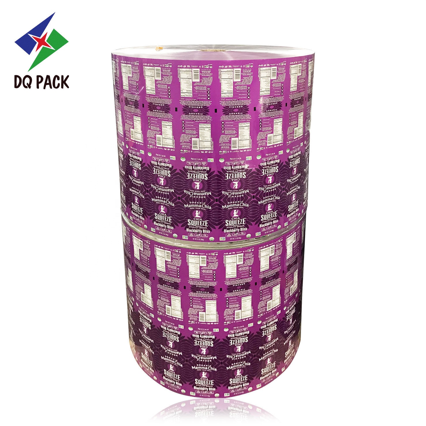 DQ PACK Custom Printed Recycled Cake Candy Chocolate Potato Chips Powder  Packaging Bag Roll Film
