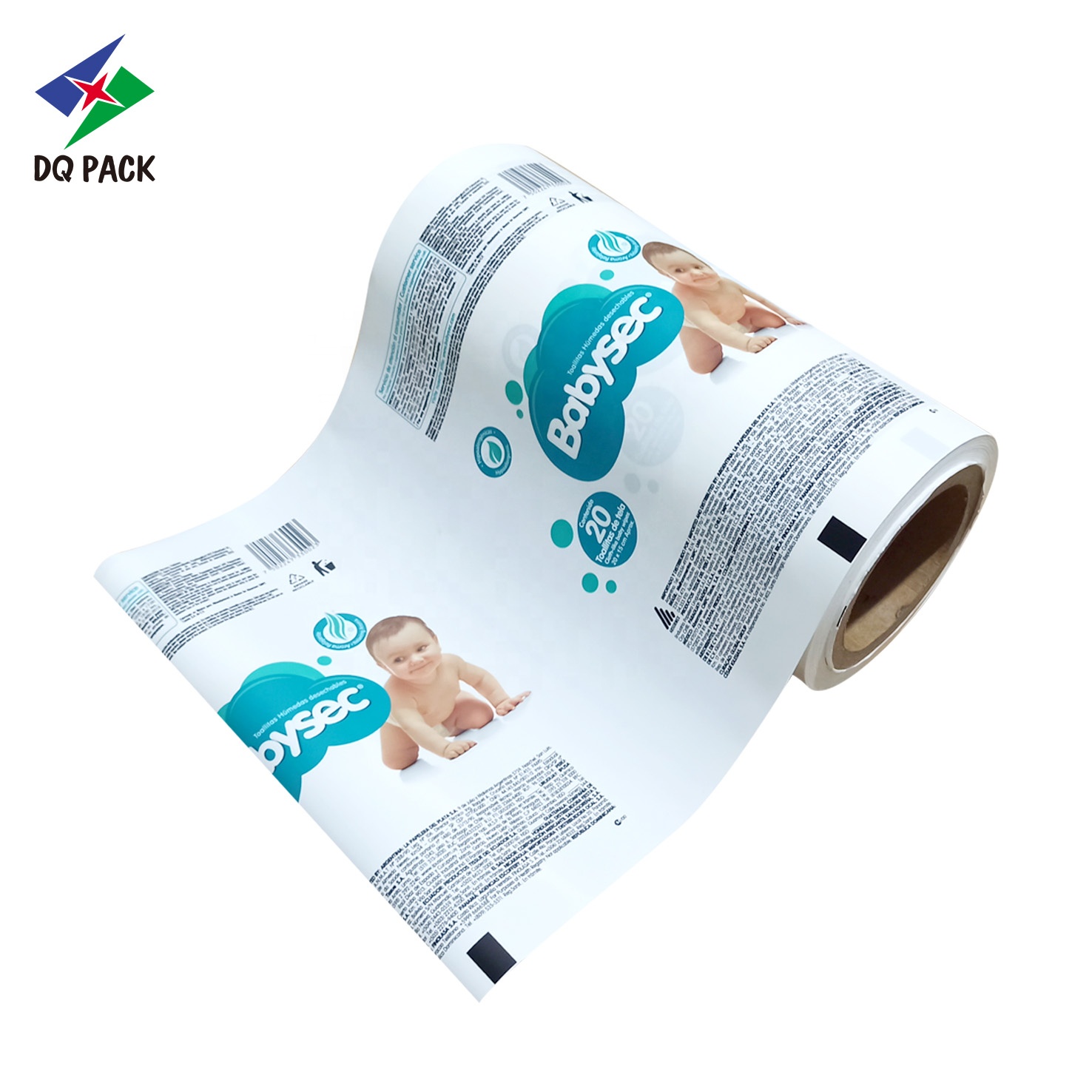 DQ PACK Custom Printed Wet Tissue Packaging Roll Film