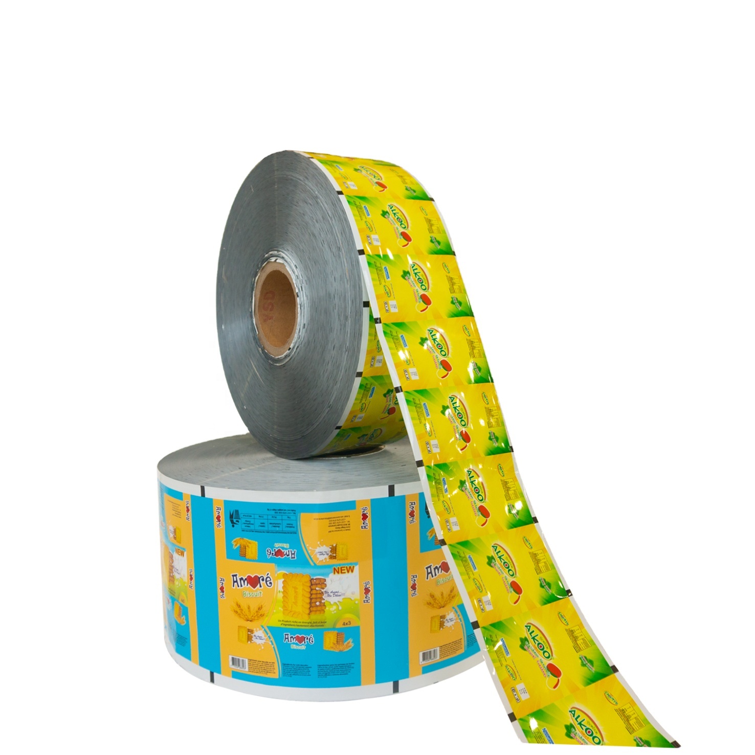 Guangdong flexible Transparent potato chips packaging film roll food grade plastic film roll for snack packaging