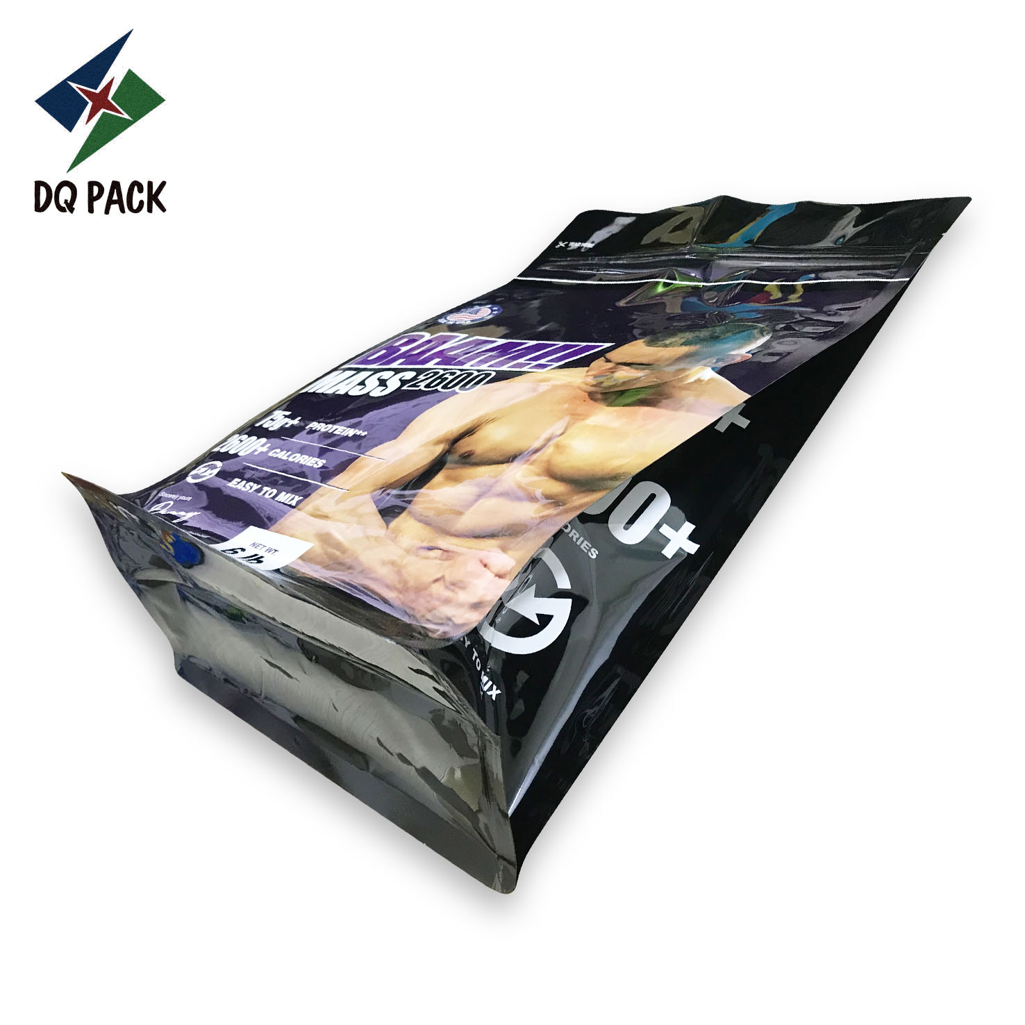 Customized Plastic Flat Bottom Pouch with Zipper Protein powder packaging bag