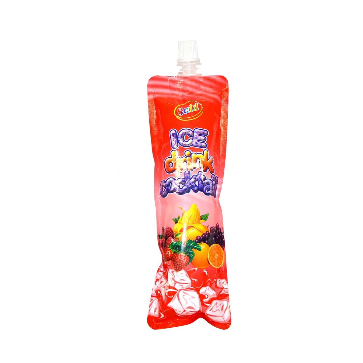 Custom printed bottle shape Stand Up Pouch Drinking Spout Pouch Plastic Juice Packaging food pouch