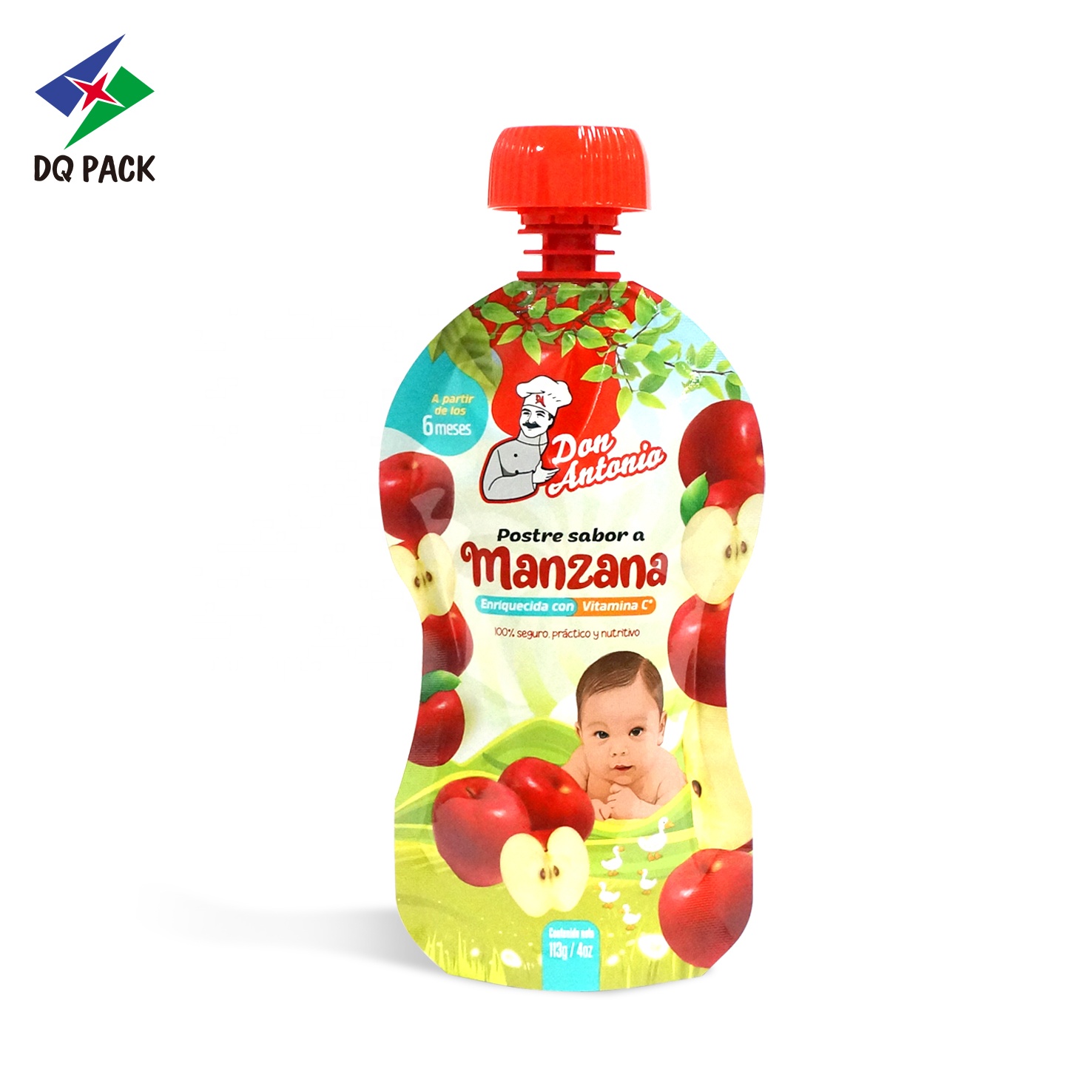 DQ PACK Custom Printed 90g/100g/113g Baby Food Pouch With Spout Beverage Yogurt Baby Food Puree Pouch