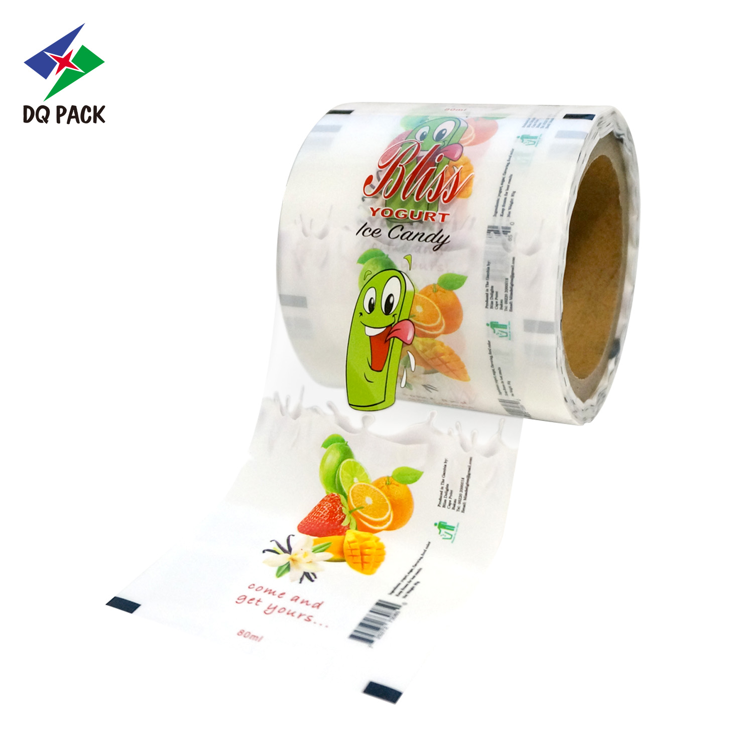 PE PET Custom Printed Plastic Barrier Packaging Roll Film Pouch Bag for Candy Sugar Snack Food Automatic Packing