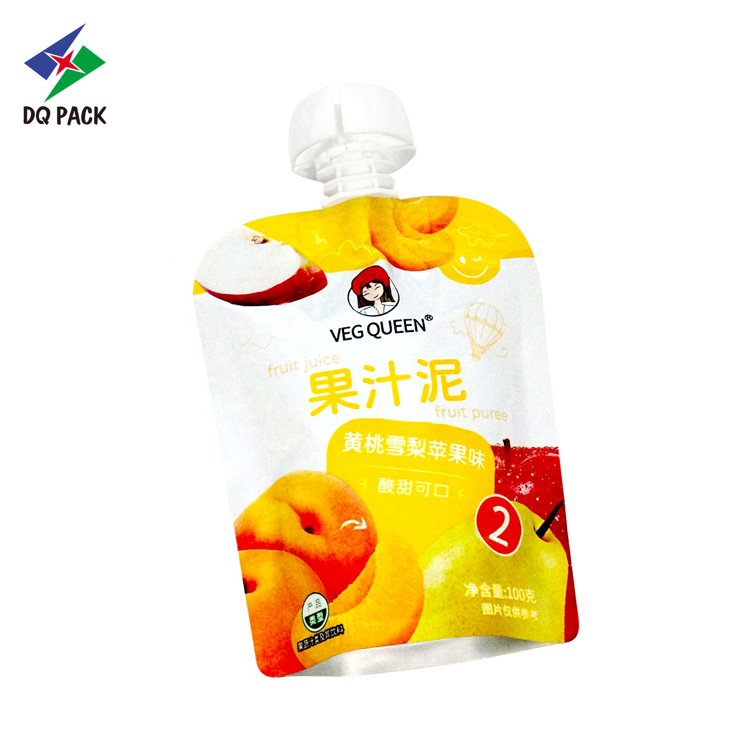 DQ PACK Custom Reusable Food Stand up  Spout Pouch Bag For Juice Bverage   Drink Liquid  Packaging