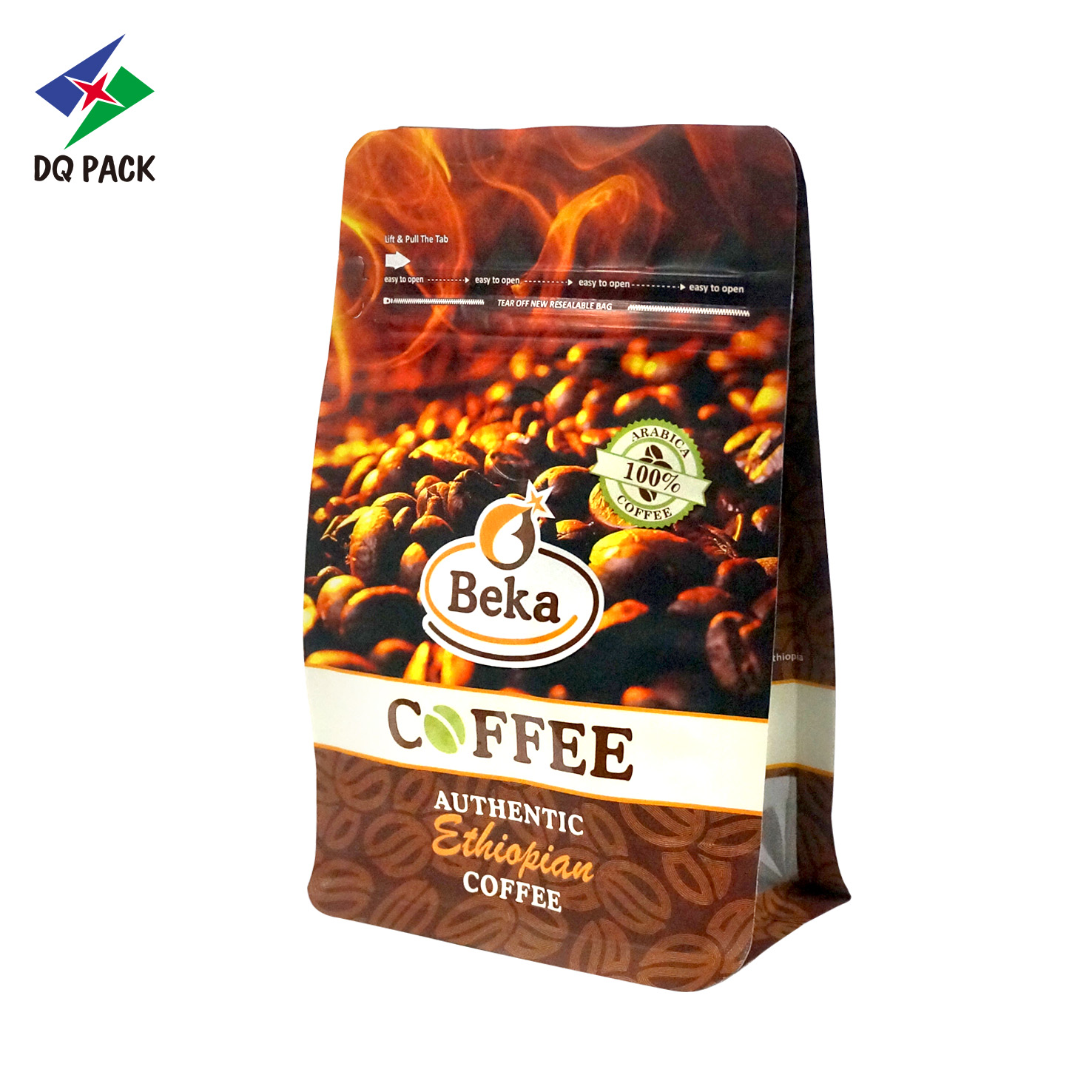 Customized pouch Packing 250g 500g 1kg Flat Bottom Coffee Packaging Bags Roasted Coffee Bag  with valve