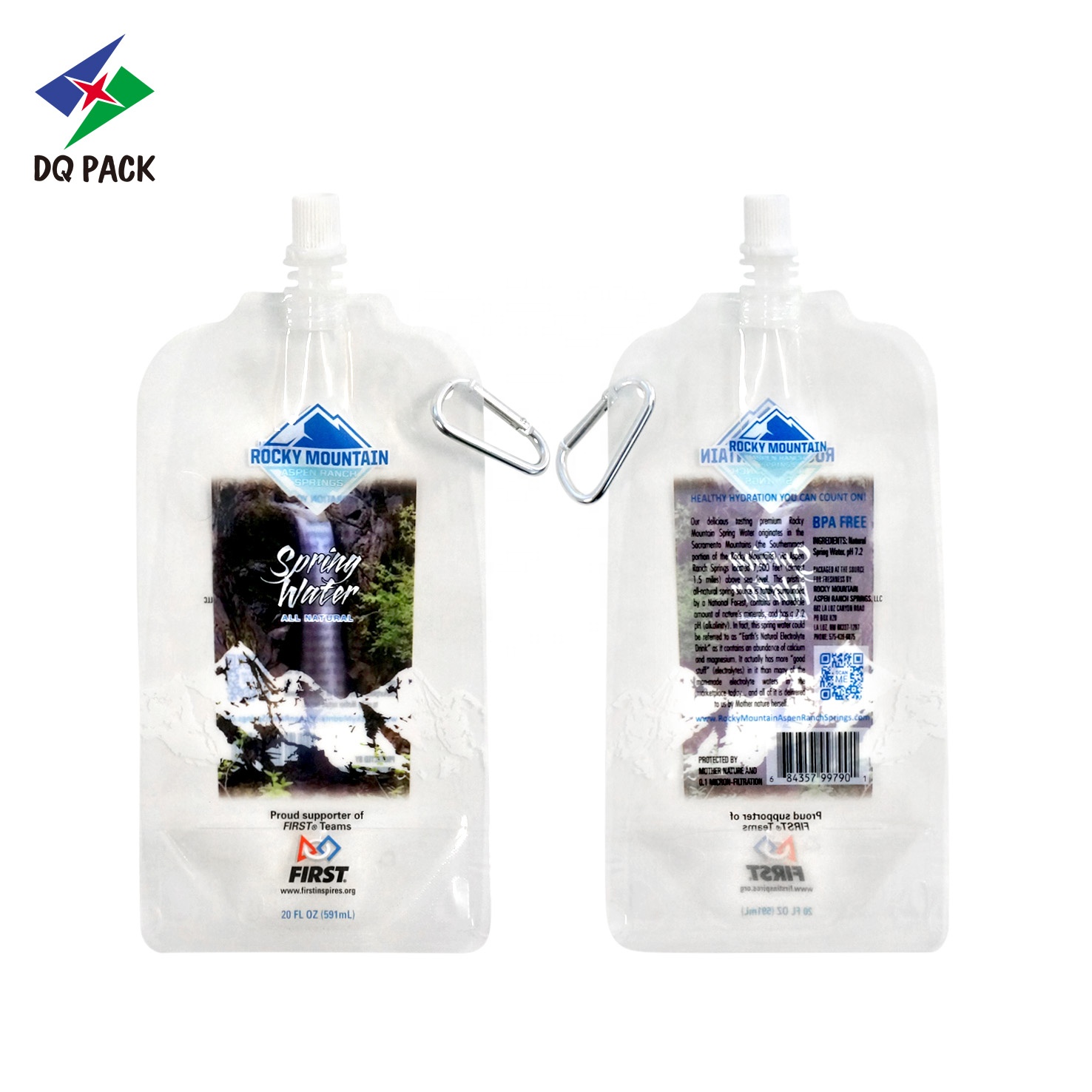 DQ PACK Custom pouch bags hits ahoy edibles 100ml Doypack Bag Stand Up Juice Water Packaging Plastic Bag Spout Pouch