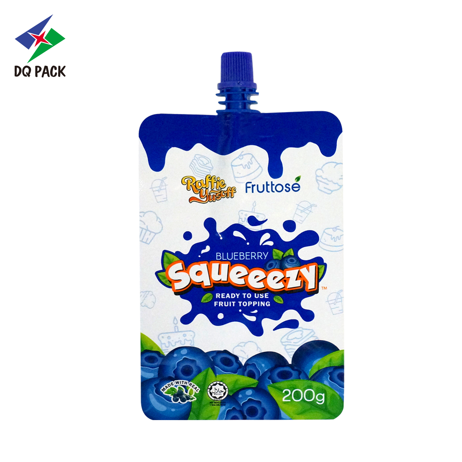 Barrier PE AL NY Plastic Printed Stand Up Spout Packaging Pouch Bag for Drink Juice Beverage Yogurt Automatic Food Packing
