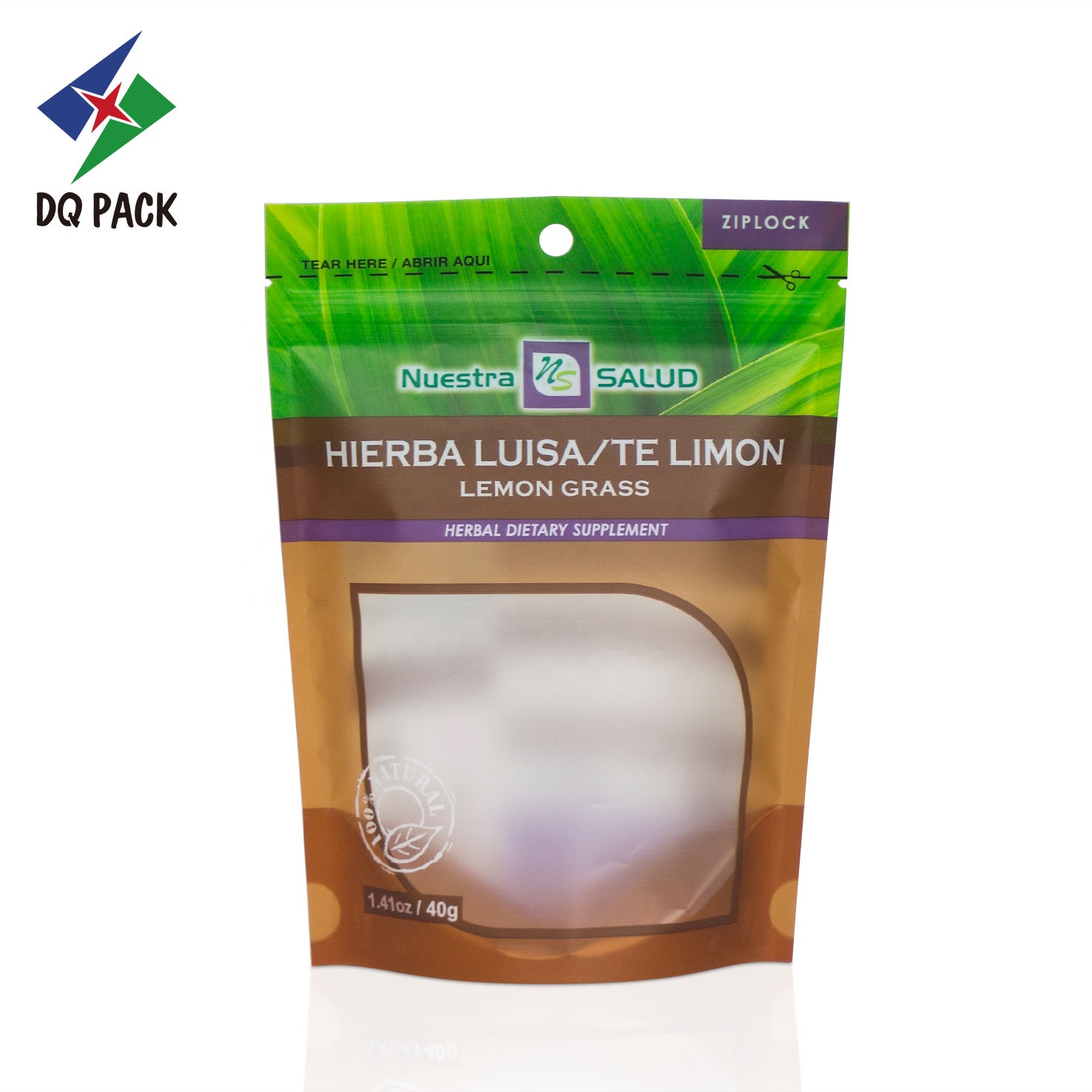 DQ PACK High Barrier Alox PET Soup Retort Stand Up Pouch With Window