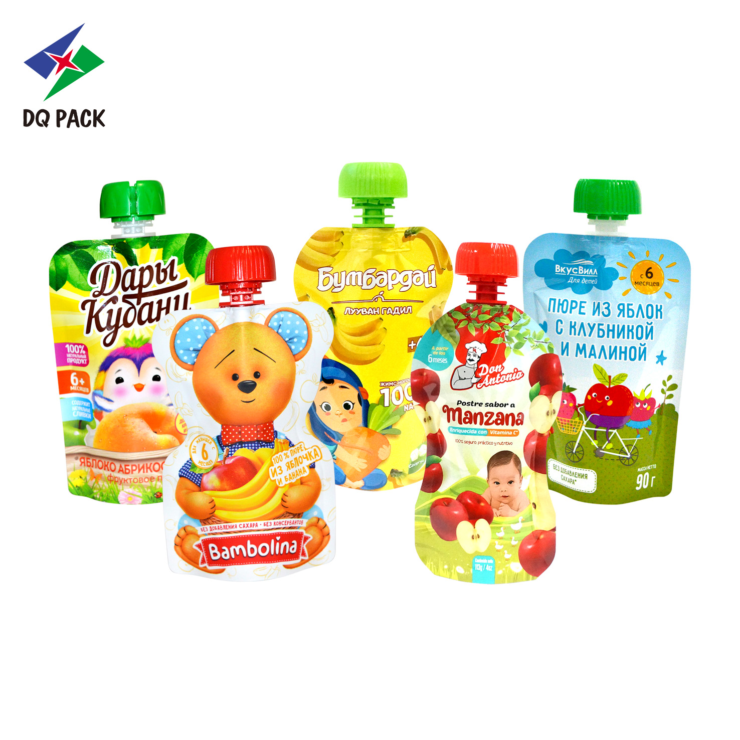 DQPACK  Stand Up Pouch  90r baby food pouch bag  plastic pouch packing juice