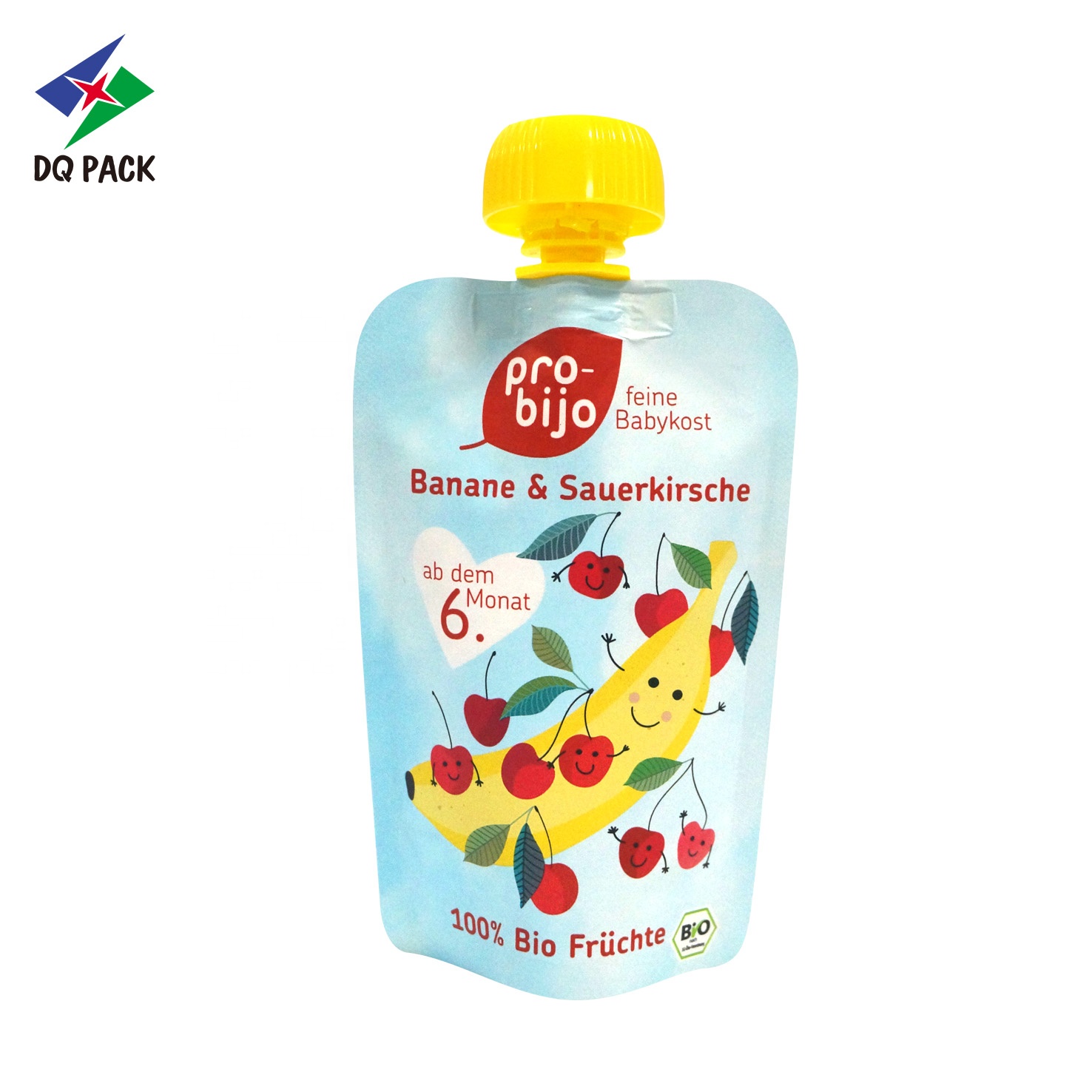 DQ PACK Custom printed Mylar Bag Stand up pouch with  spout for Juice Baby food  Fruit Puree packaging