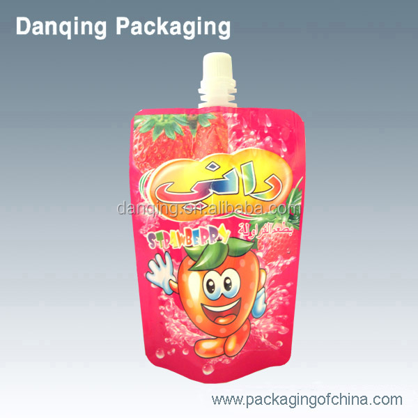 Plastic Juice Drink Spout Pouch Bag Reclosable Food Safety Spout Doypack