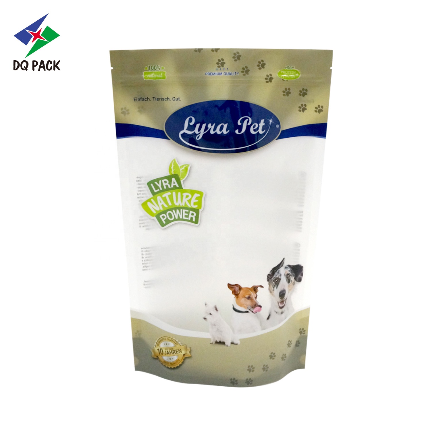 Customized Pet Food Bag with Zipper Plastic pouch Flat Bottom Bag Dog Food packaging bag