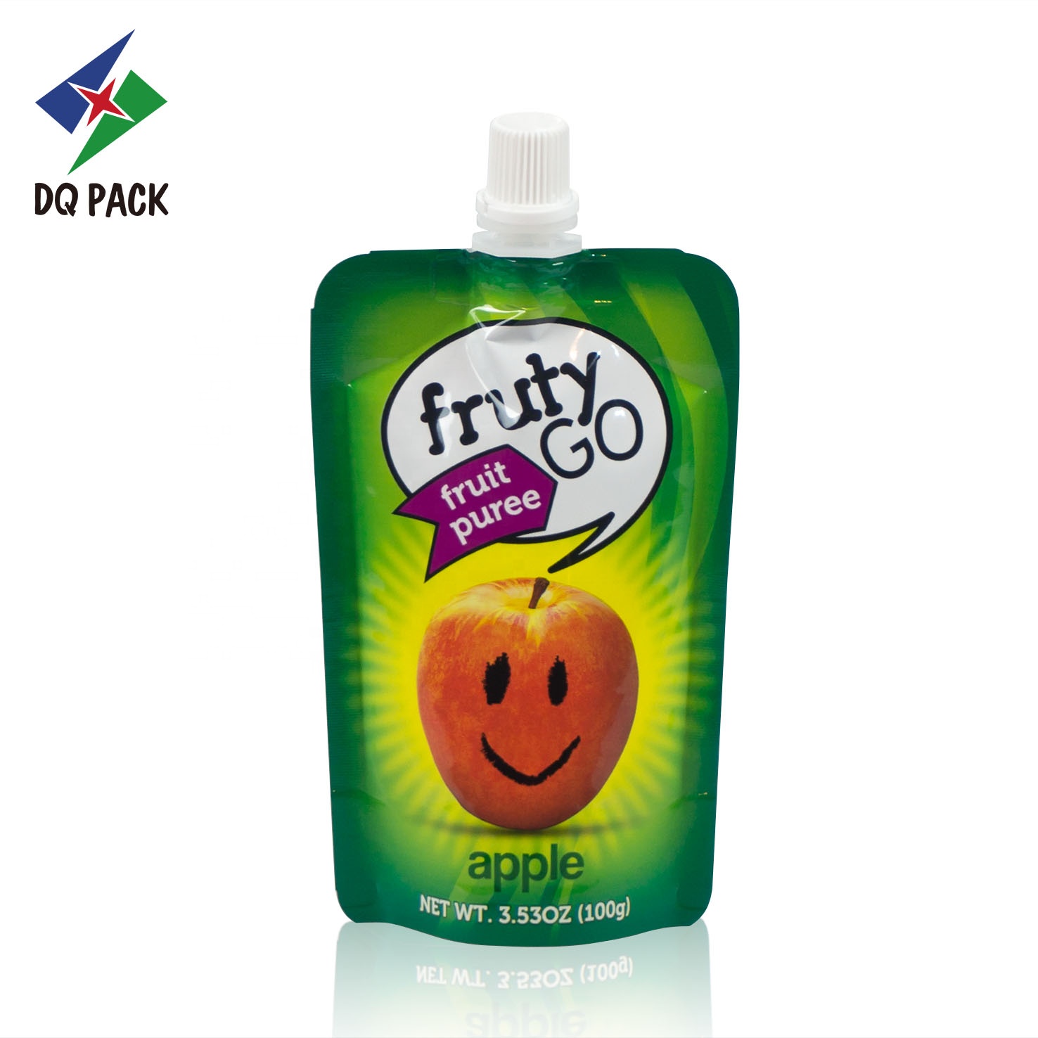 DQ PACK Custom Printed 120g Reusable Doypack Juice Organic Refill Packaging Bag Fruit Puree Squeeze Bag