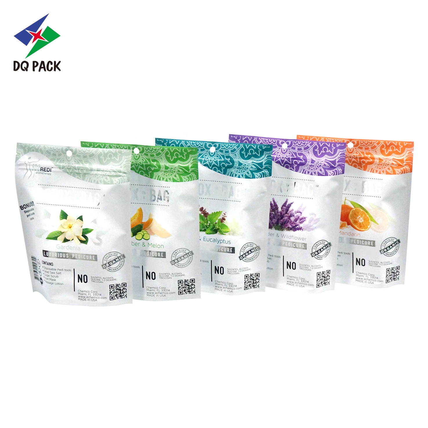 DQ PACK High Barrier Stand Up Pouch Tea Food Packaging Bag Transparent Poly Bag Pouch