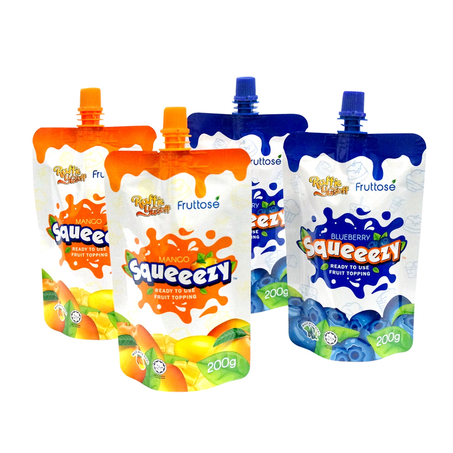 DQ PACK Customized Juice Plastic Aluminum Foil Spout PE Pouches Packaging Stand Up Pouch With Spout