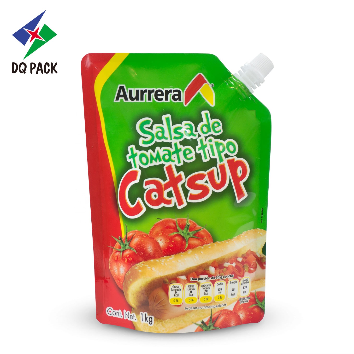 Custom Printed Stand Up Tomato Paste Ketchup Packing Bag Plastic Chili Sauce Packaging Pouch With Spout