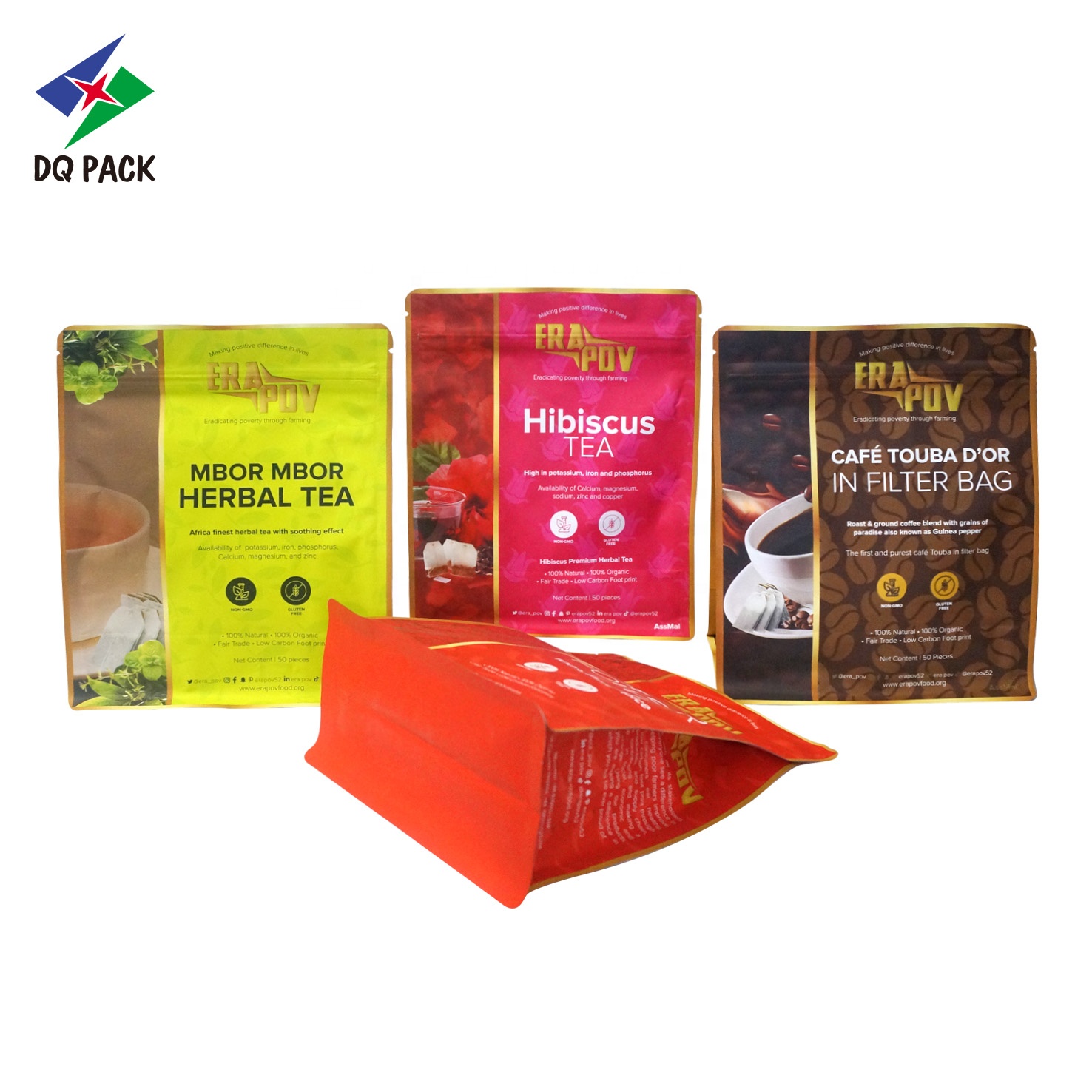 Coffee Packaging Bags  coffee beans pouch boxing doypack  DQ PACK China supplier
