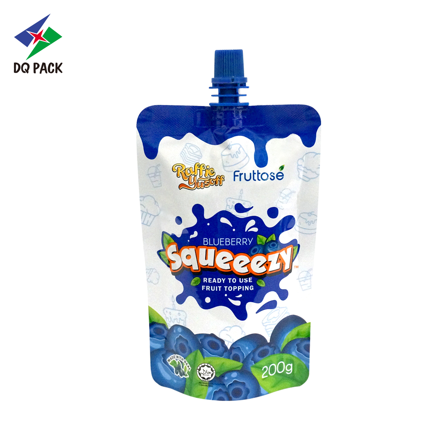 Barrier PE AL NY Plastic Printed Stand Up Spout Packaging Pouch Bag for Drink Juice Beverage Yogurt Automatic Food Packing