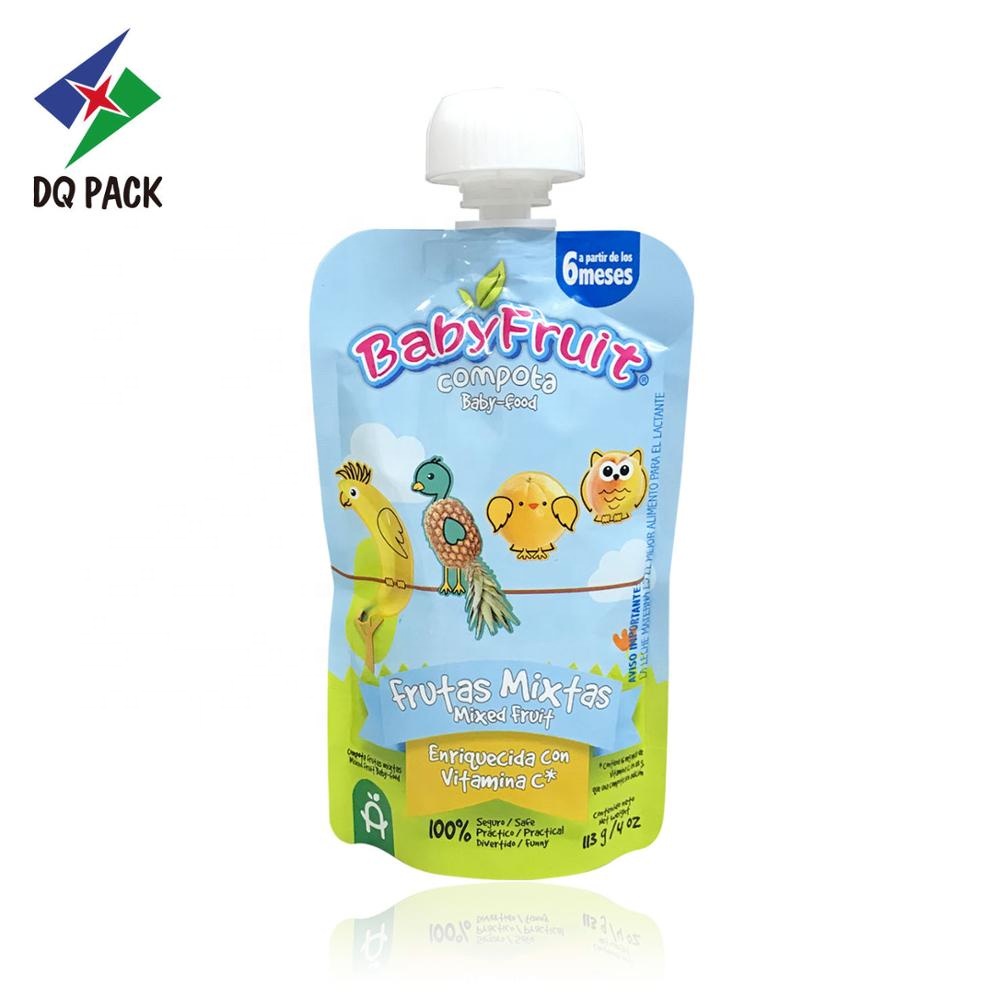 DQ PACK BPA Free Stand Up Spout Pouch Beverage Plastic Drinking Packaging Bag For Juice