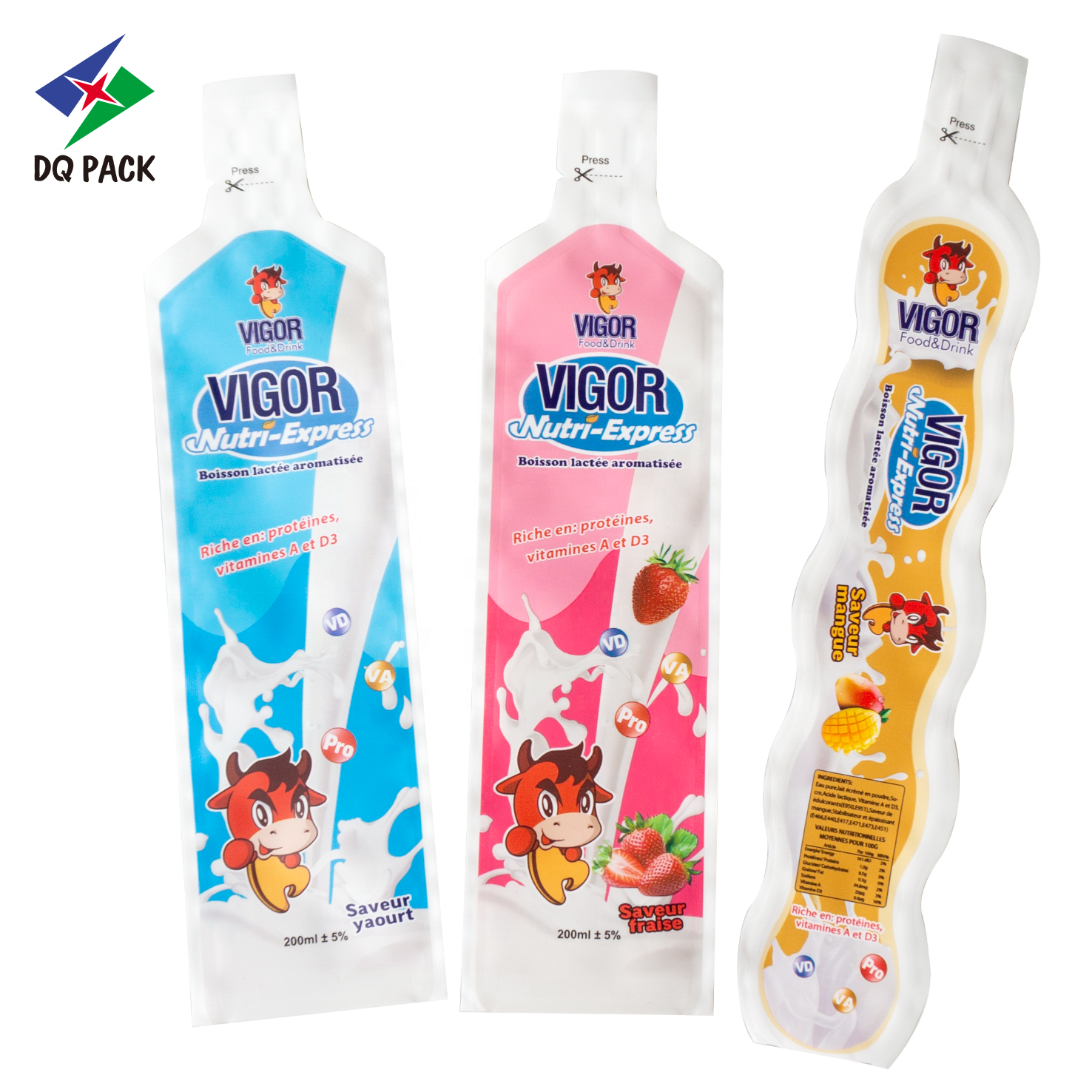 100ml 120ml 180ml special bottle shaped pouch beverage injection packing bag soft plastic Yogurt juice packaging pouch