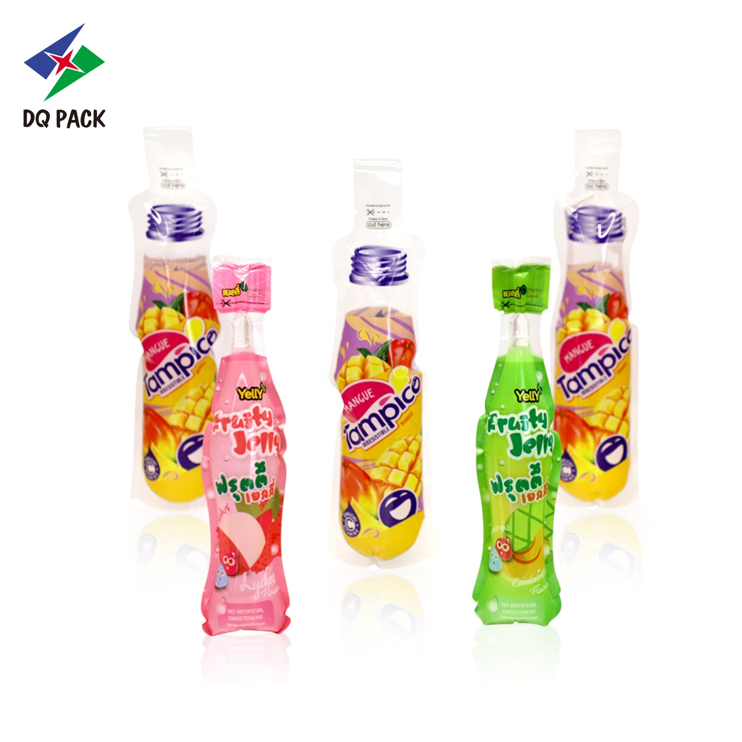 DQ PACK Custom Printed 80ml Beverage Juice Drink pouch Liquid Heat Seal Injection Pouch Fruit Packing Plastic Bag