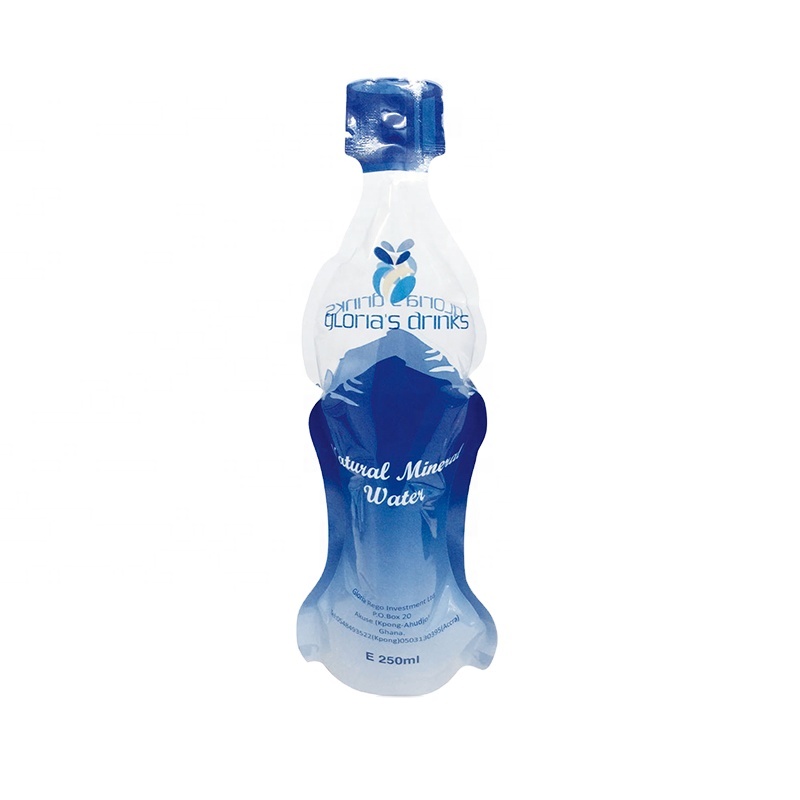 Custom printed bottle shape Stand Up Pouch Drinking Injection Pouch Plastic Water Packaging food pouch