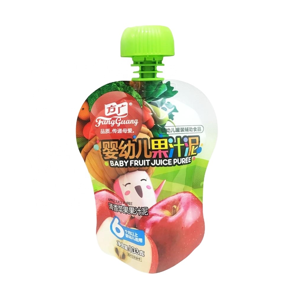 BPA free  squeeze pouches Wholesale Juice Packaging Baby Food Pouch With Spout For Fruit Puree