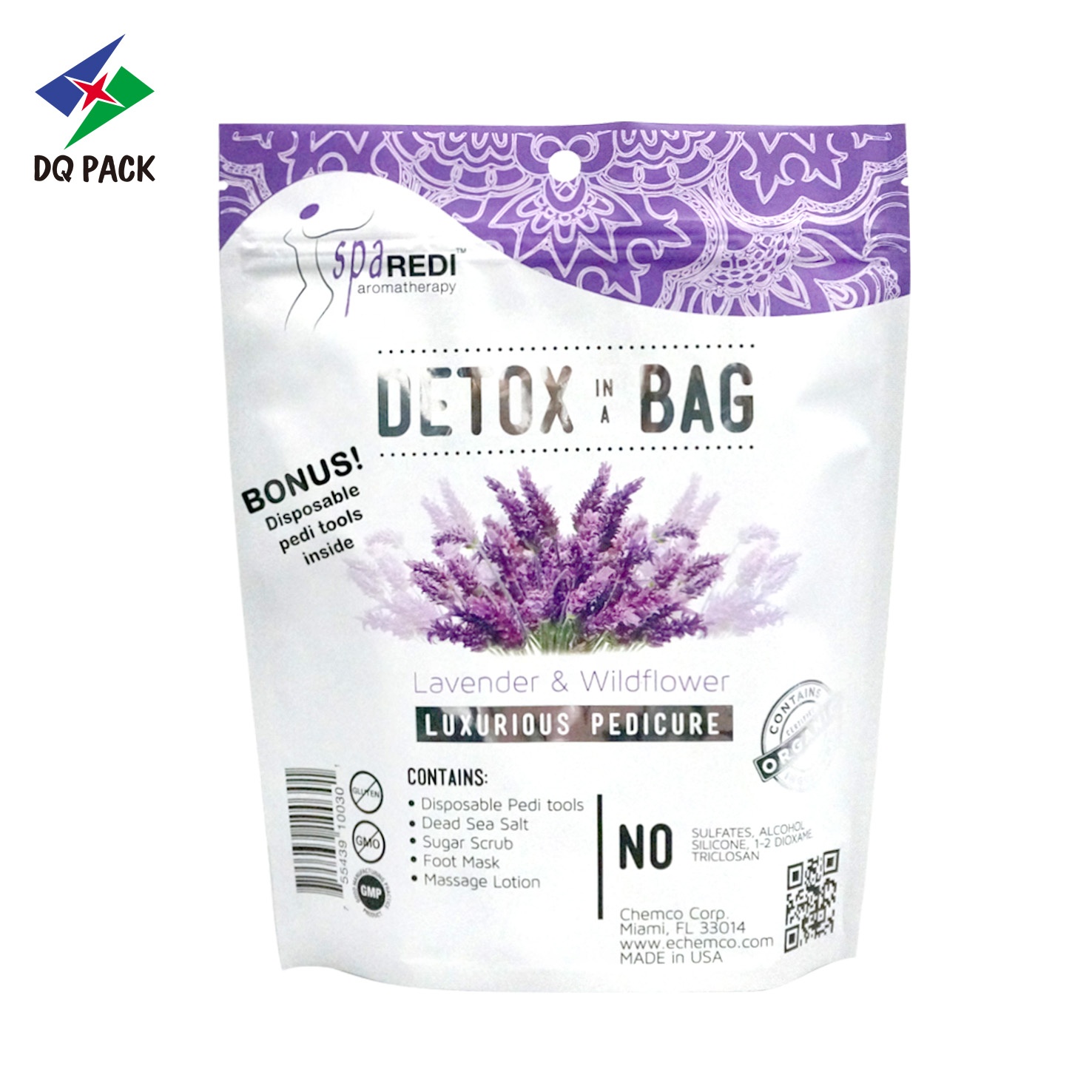 DQ PACK China Customized Wholesale Stand Up Zipper Bag Transparent Ziplock Bag For Food Snack