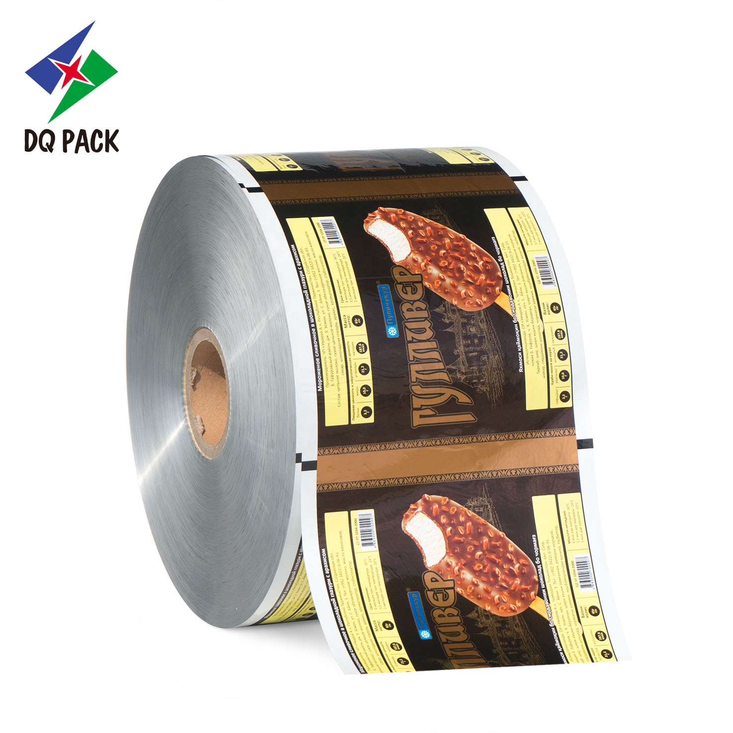 DQ PACK Customized Printed BOPP/CPP Laminating Aluminized Film Roll Ice Cream Popsicle Packaging Plastic Film