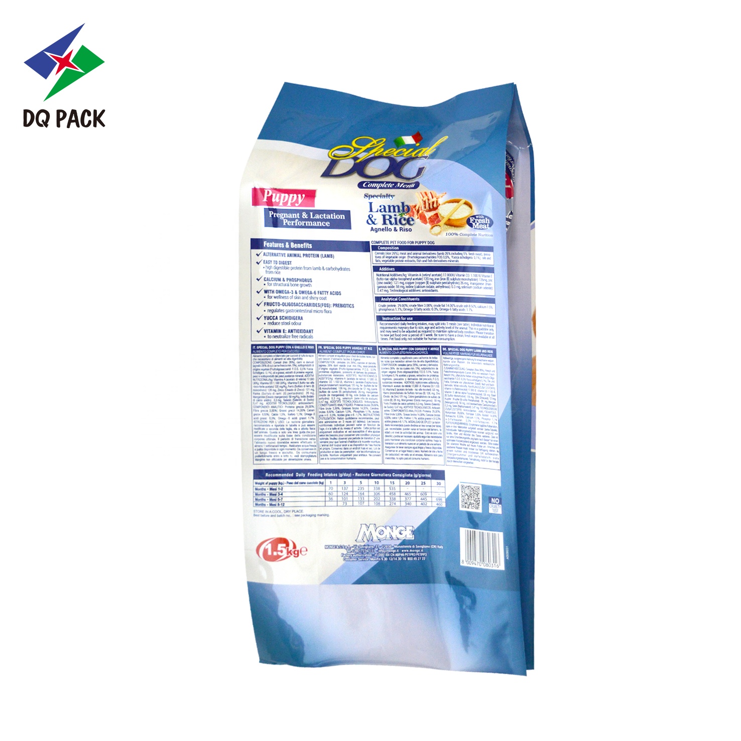 DQ PACK Custom Printed Eco-friendly Cat Food Printed Packaging Bag Side Gusset Bag Food Bag