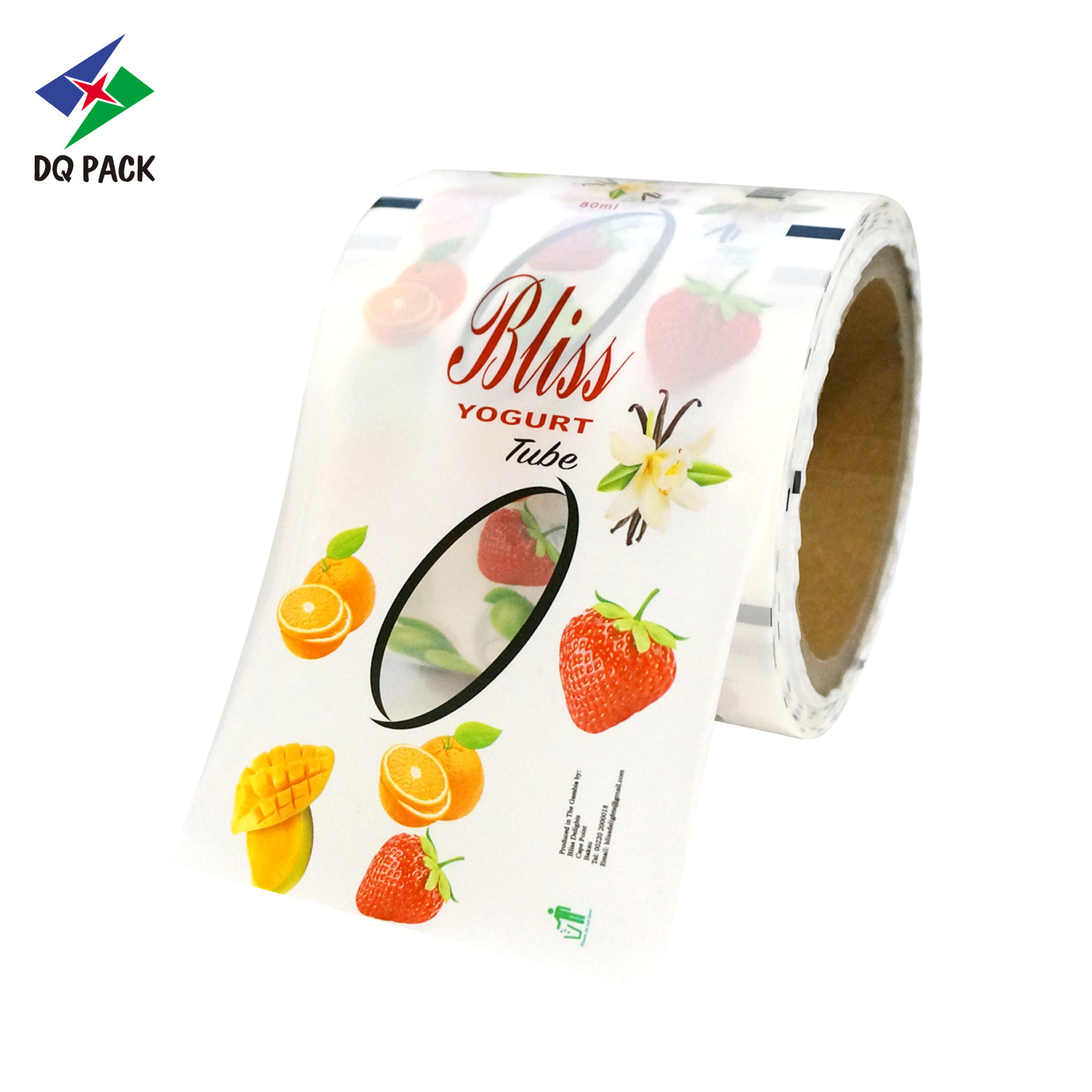 Dqpack Wholesale Custom Printed Roll Packaging Bags Film Roll Sachet Packaging Roll Film for Yogurt Candy