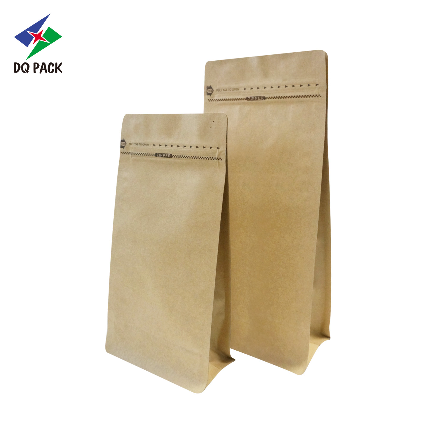 DQ PACK Custom Printed Wholesale Kraft Paper Bag Stand Up Pouch With Zipper