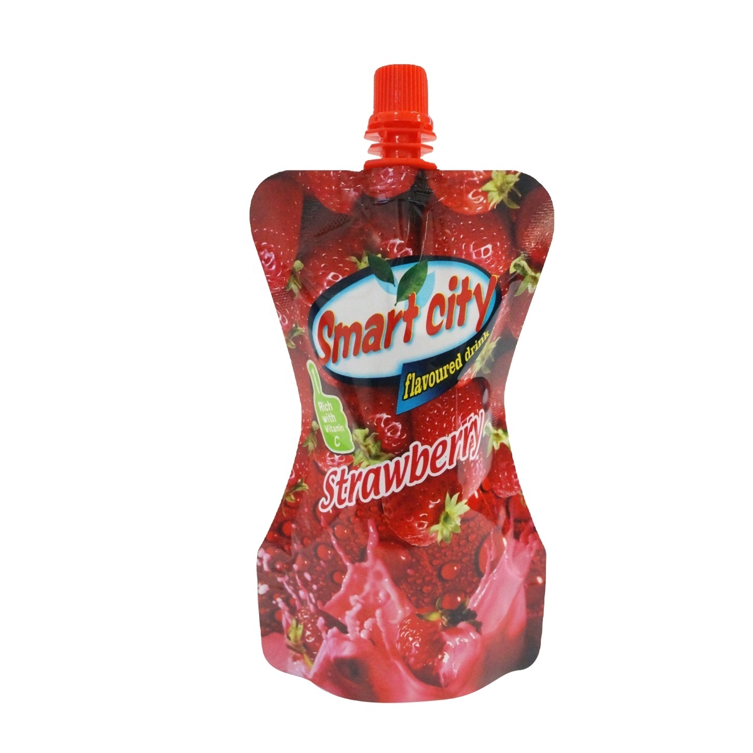 Aluminum foil eco-friendly plastic mylar bag stand up pouch with suction nozzle  for juice liquid packaging Supplier