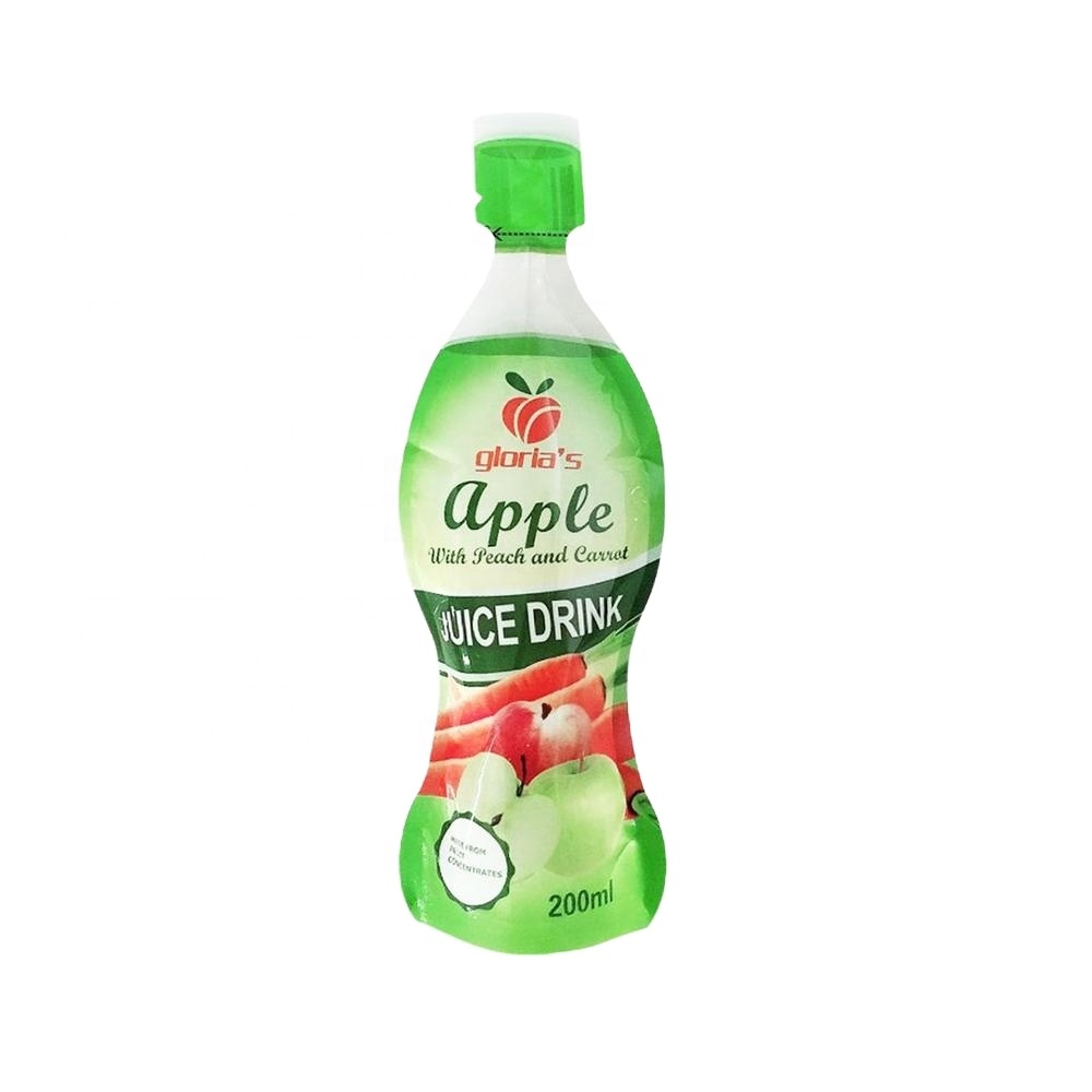 200ml Bottle Shape Plastic Pouch For Packing Jelly Fruit Juice Packaging  Injection Pouch