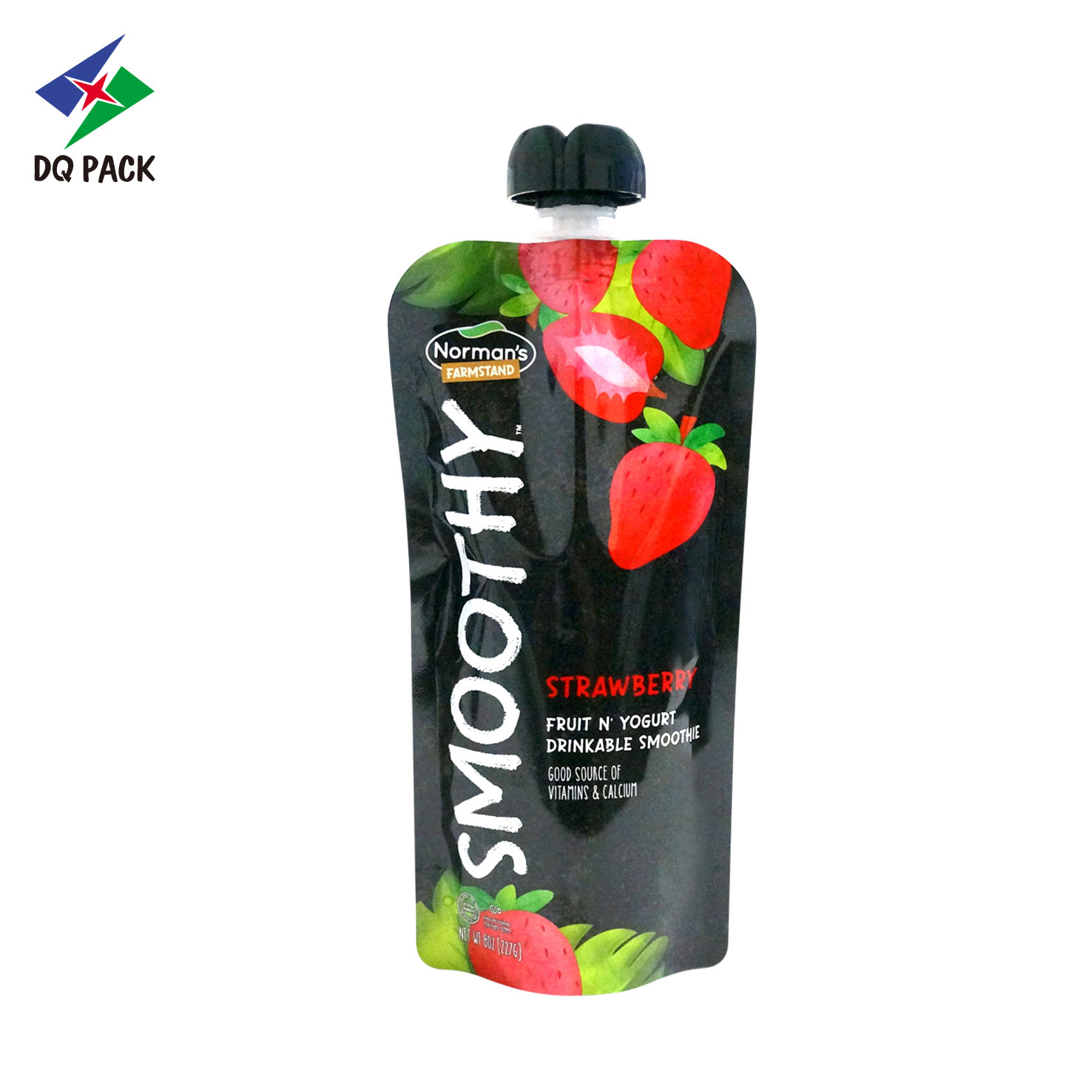 Custom Plastic Printed Stand Up PP PET AL Spout Packaging Pouch Bag Flat Bottom for Drink Juice Beverage Automatic Packing