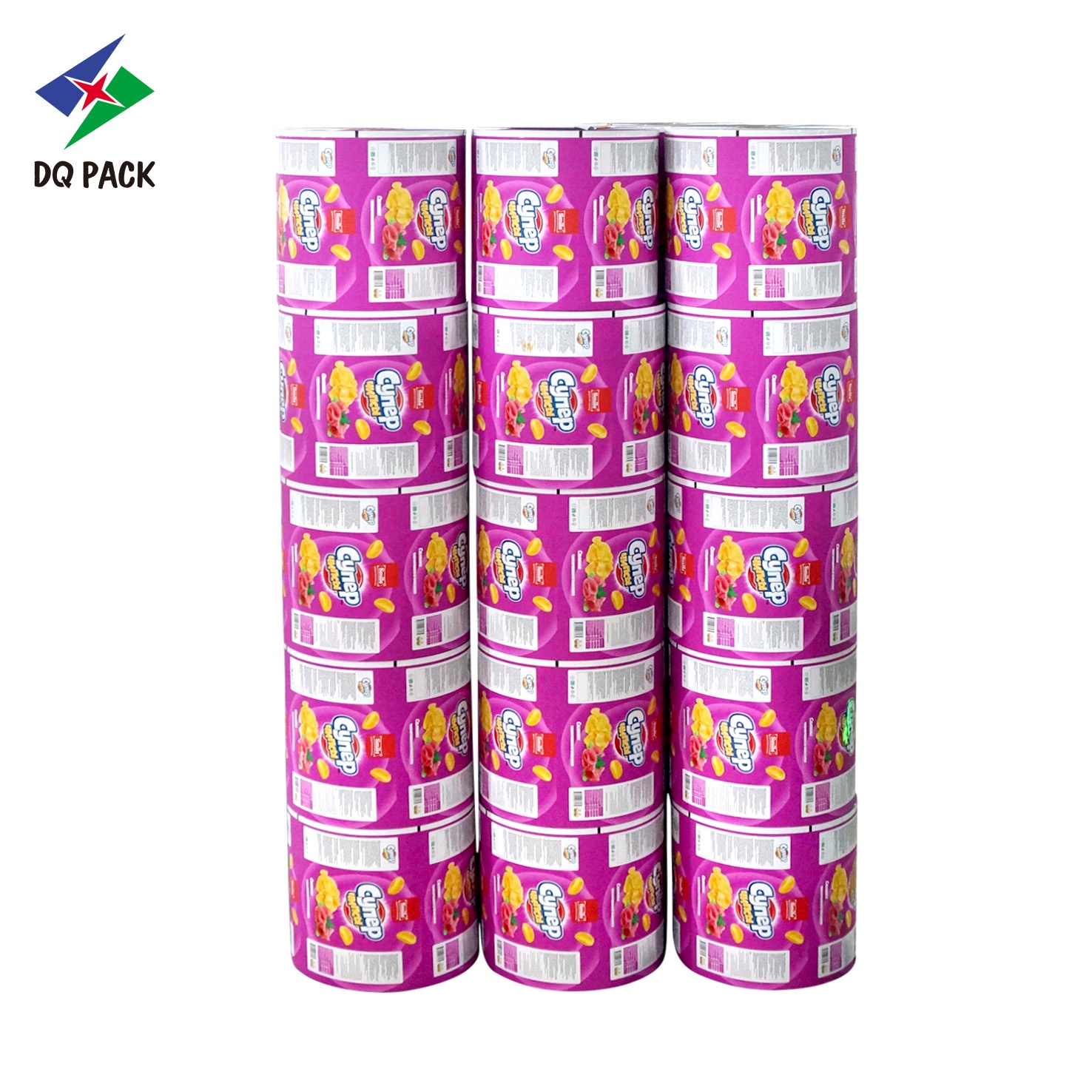 DQ PACK China Supplier Custom Printed BOPP/CPP Food Snack Chips Roll Stock Film Plastic Packaging Film